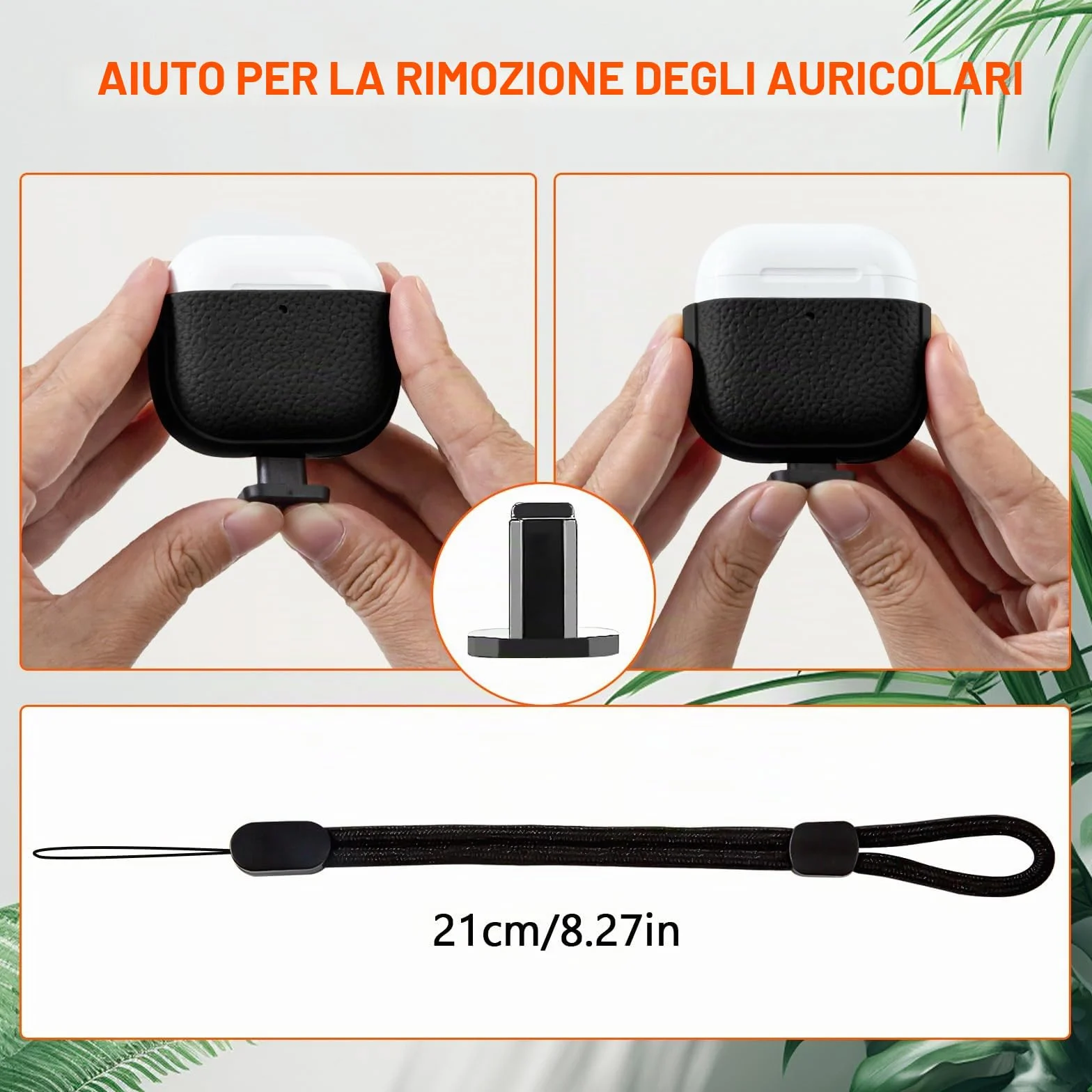 Teyomi Cover compatibile con Airpods 4, TPU Airpods 4 Cover con Cordino, Custodia Protettiva Progettazione della trama per AirPods 4 Generazione Case, Supporto ricarica wireless [Nero]