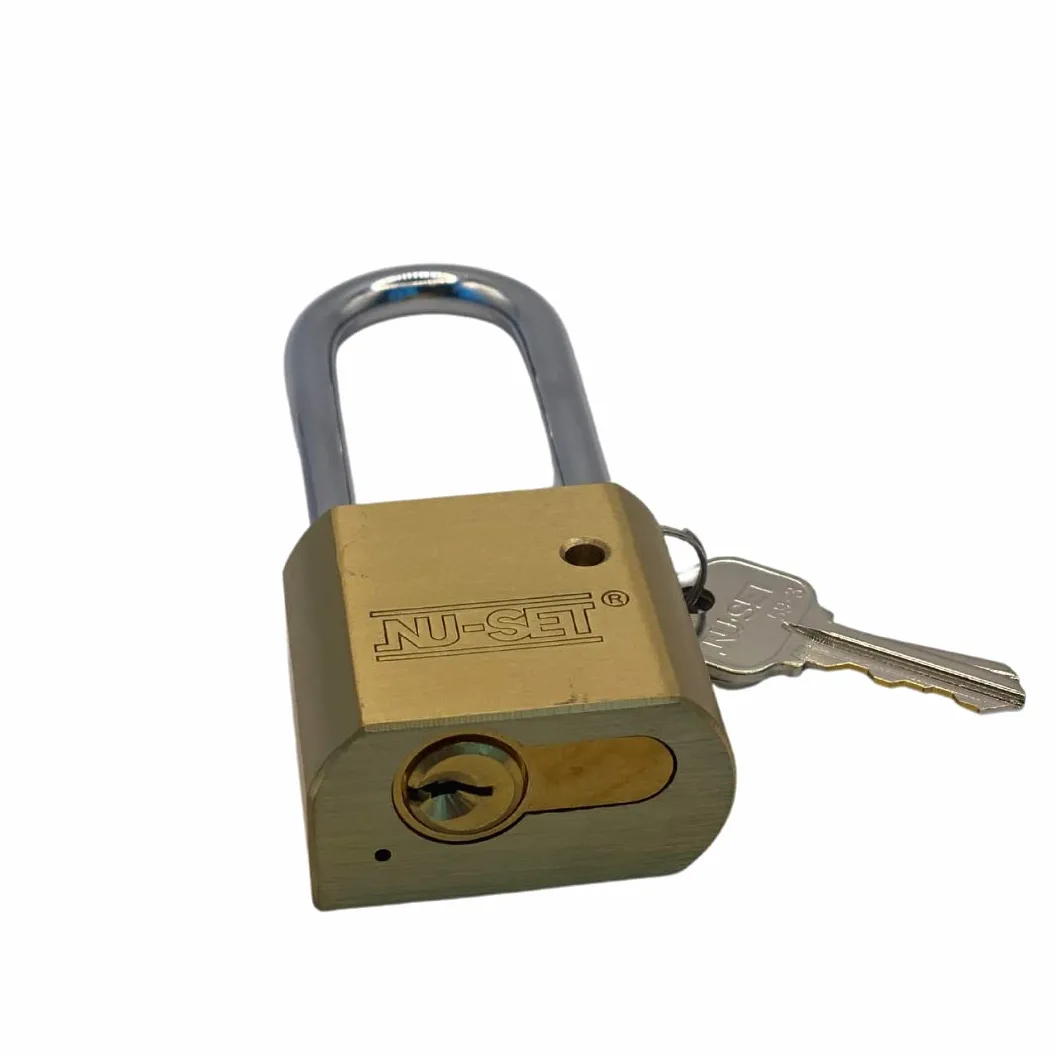 NU-SET Lucchetto in ottone massiccio resistente da 5,1 cm, temprato, lungo, confezione da 2 chiavi uguali