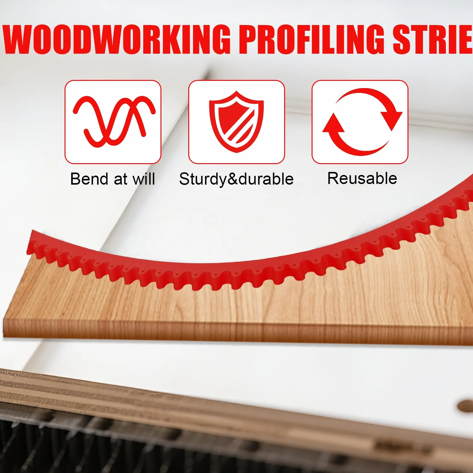 Sagoma per Fresatura Curva 2 m, Righello Curvo Flessibile per Lavorazione Legno