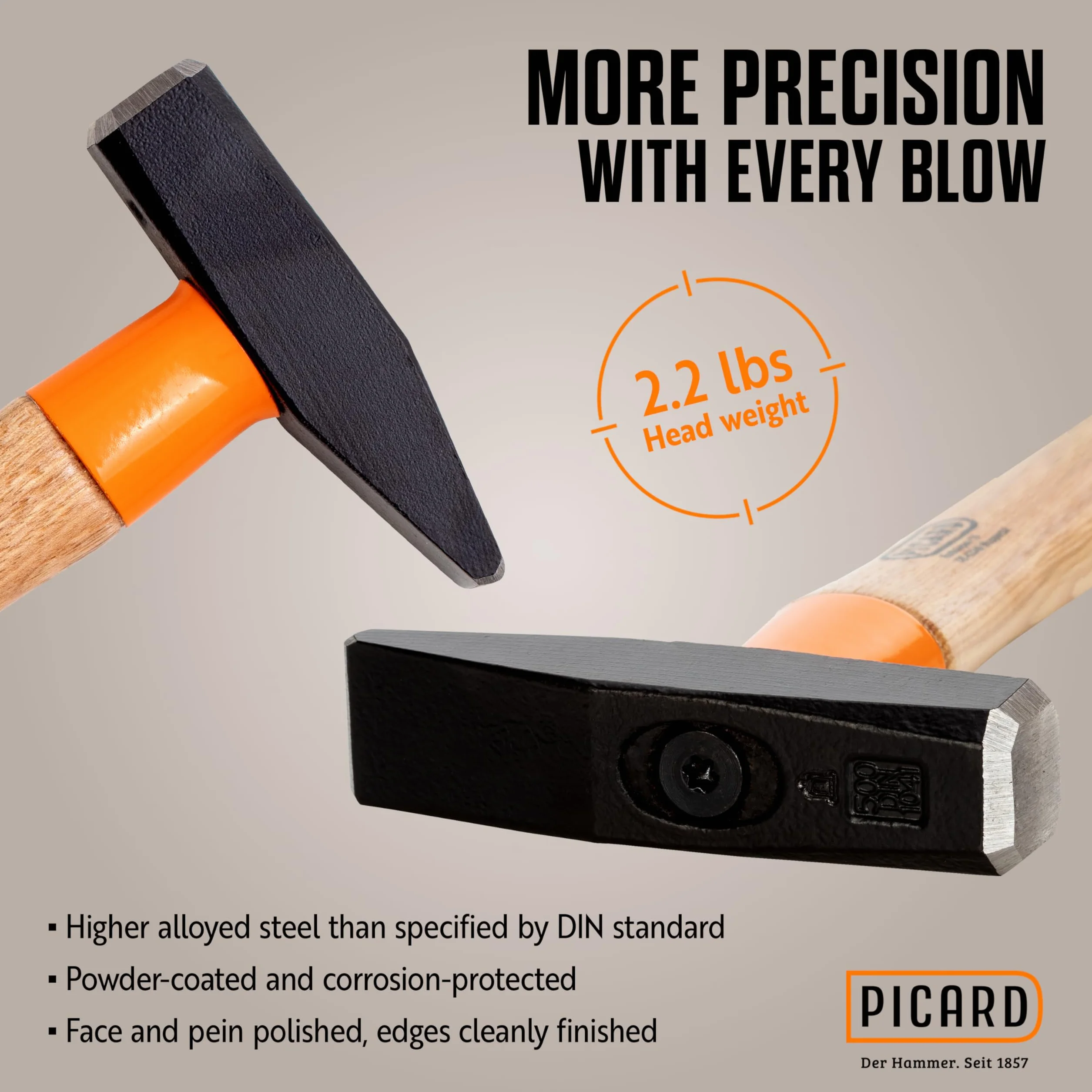 Martello da fabbro PICARD SecuTec® 12 HS 1000 g acciaio speciale anticorrosione