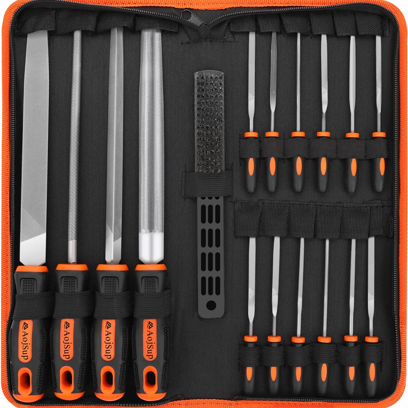 18 Pezzi Set di Lime per Legno, Lime e Raspe in Acciaio Forgiato T12, Set di Lime e Raspe Comprese Lime Piatte, Lime Triangolari, Lime Semicircolari, Lime Tonde e Lime 12 Aghi