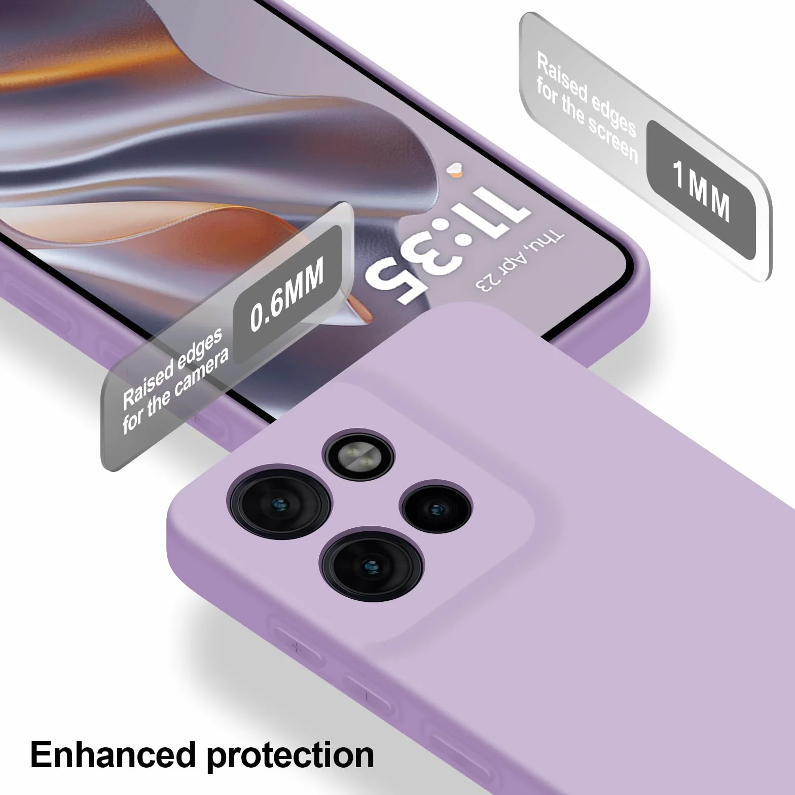 Cover per Motorola Edge 50 Neo, Custodia Antiurto Case Sottile in Silicone TPU con Fodera in Microfibra e Protezione della Fotocamera -Viola Chiaro