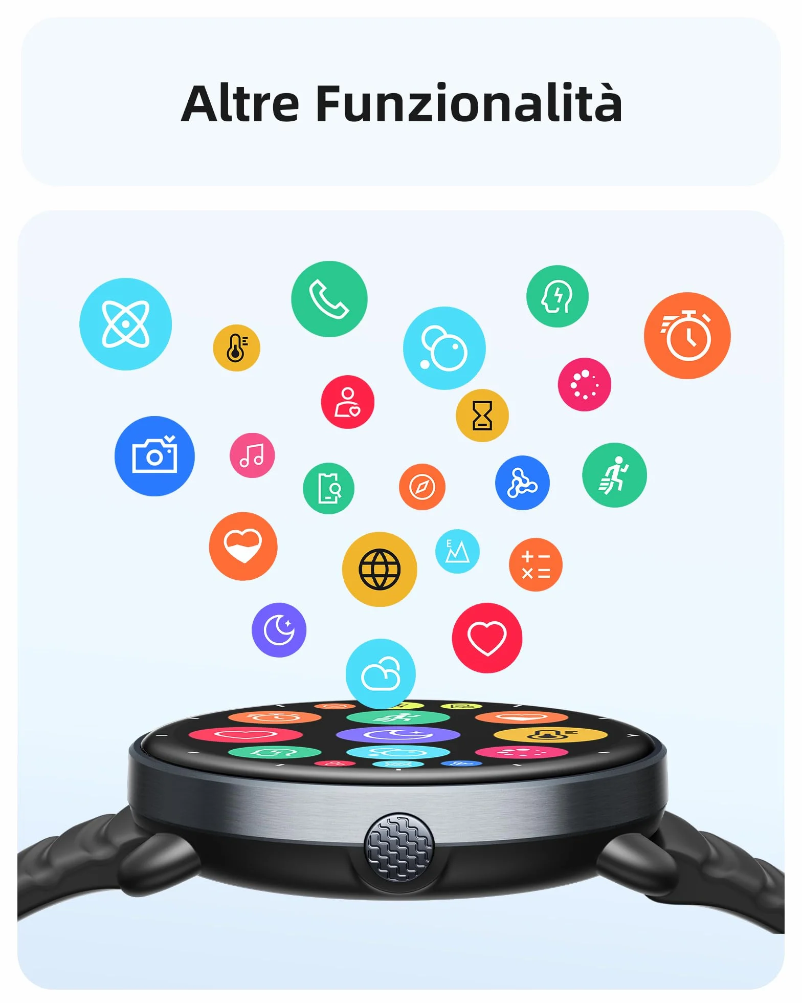 Parsonver Smartwatch GPS Integrato, 5 ATM Impermeabile Orologio da Nuoto per Piscina/Acque Aperte, Orologio Fitness con Display AMOLED, 100+ Sportive, Frequenza Cardiaca,Sonno (Nero, 42 mm)