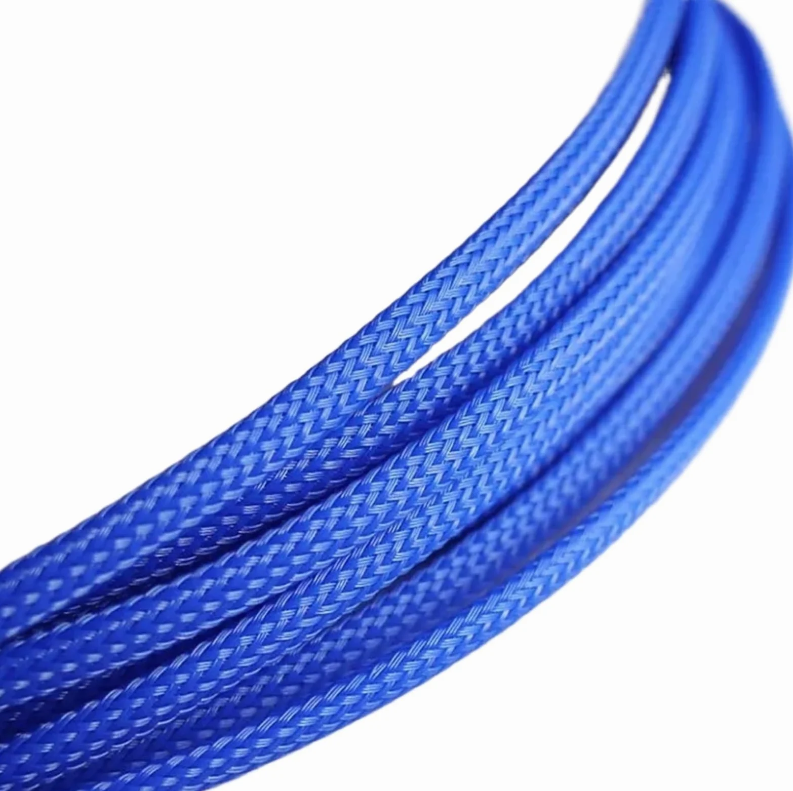 Guaina Cavi 3.0MM 4MM 6MM 8MM 10MM 12MM 16MM Maniche piatte intrecciate espandibili for cavi in ​​pelle di serpente(Blue Golden,16MM,10 Meters)