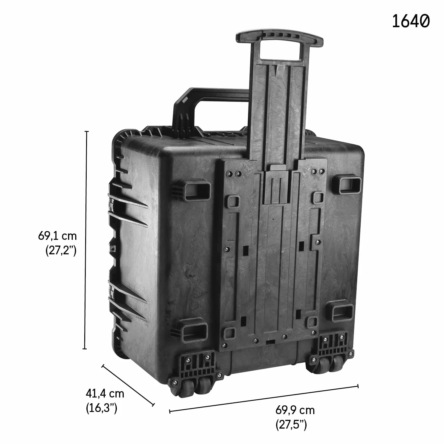 PELI 1640 Caso di trasporto pesante, IP67 Impermeabile e a prova di polvere, Capacità di 130L, Prodotto in USA, Con Inserto in schiuma personalizzabile, Colore Nero