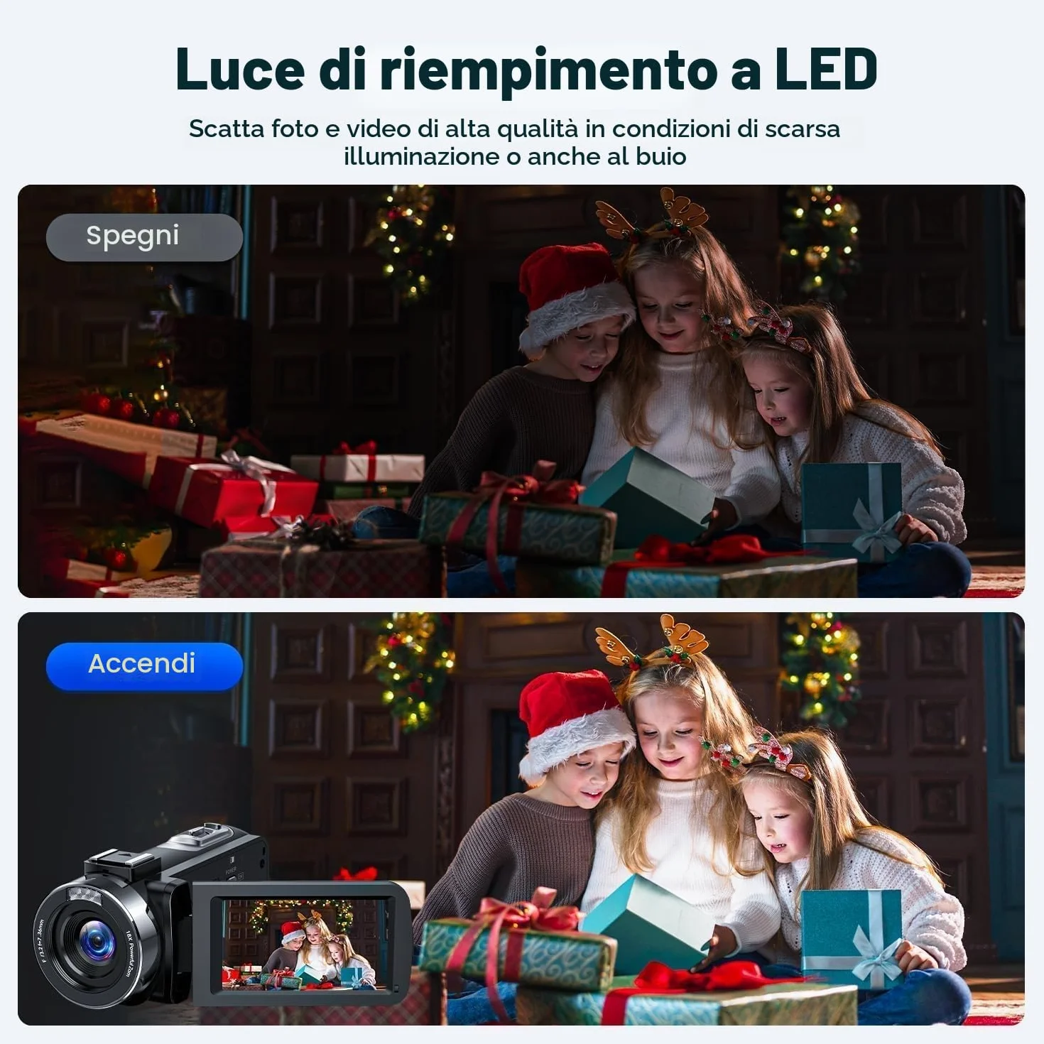 Videocamera 4K 42MP Camcorder per YouTube, 18X Zoom Digitale Videocamere, Schermo Rotante 270° 3" Vlog Camera con Scheda SD da 32 GB, Telecomando, 2 Batterie