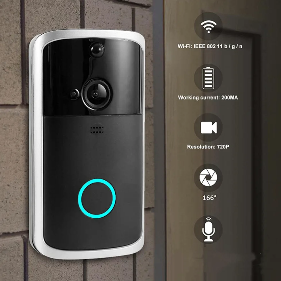 Smart Phone Wireless WiFi Video Smart Phone, Videocitofono con Campanello, Buono per La Sicurezza Domestica, Perfetto Come Il Regalo per La Casa