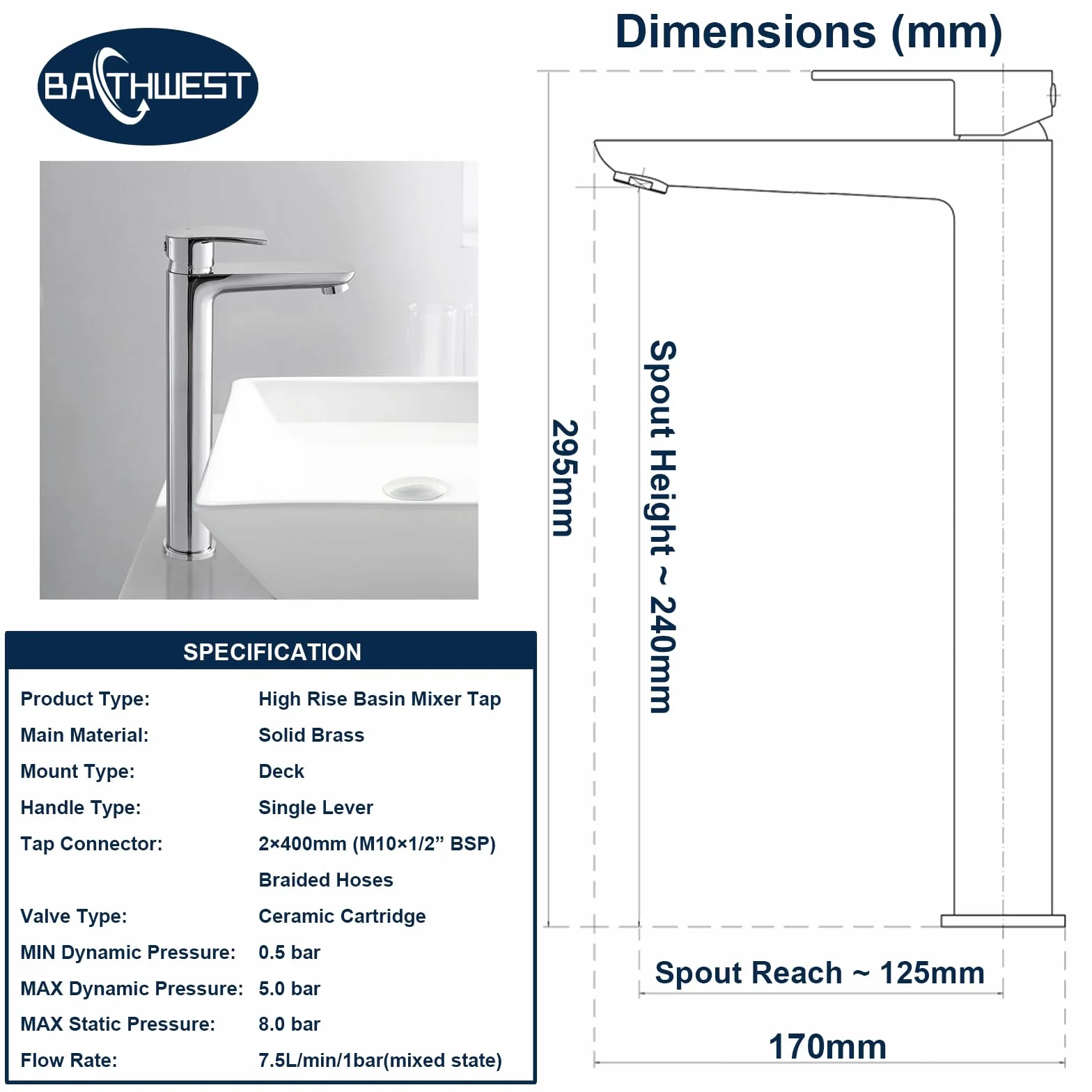 922L - Rubinetti miscelatore per lavabo, monoblocco moderno, in ottone cromato