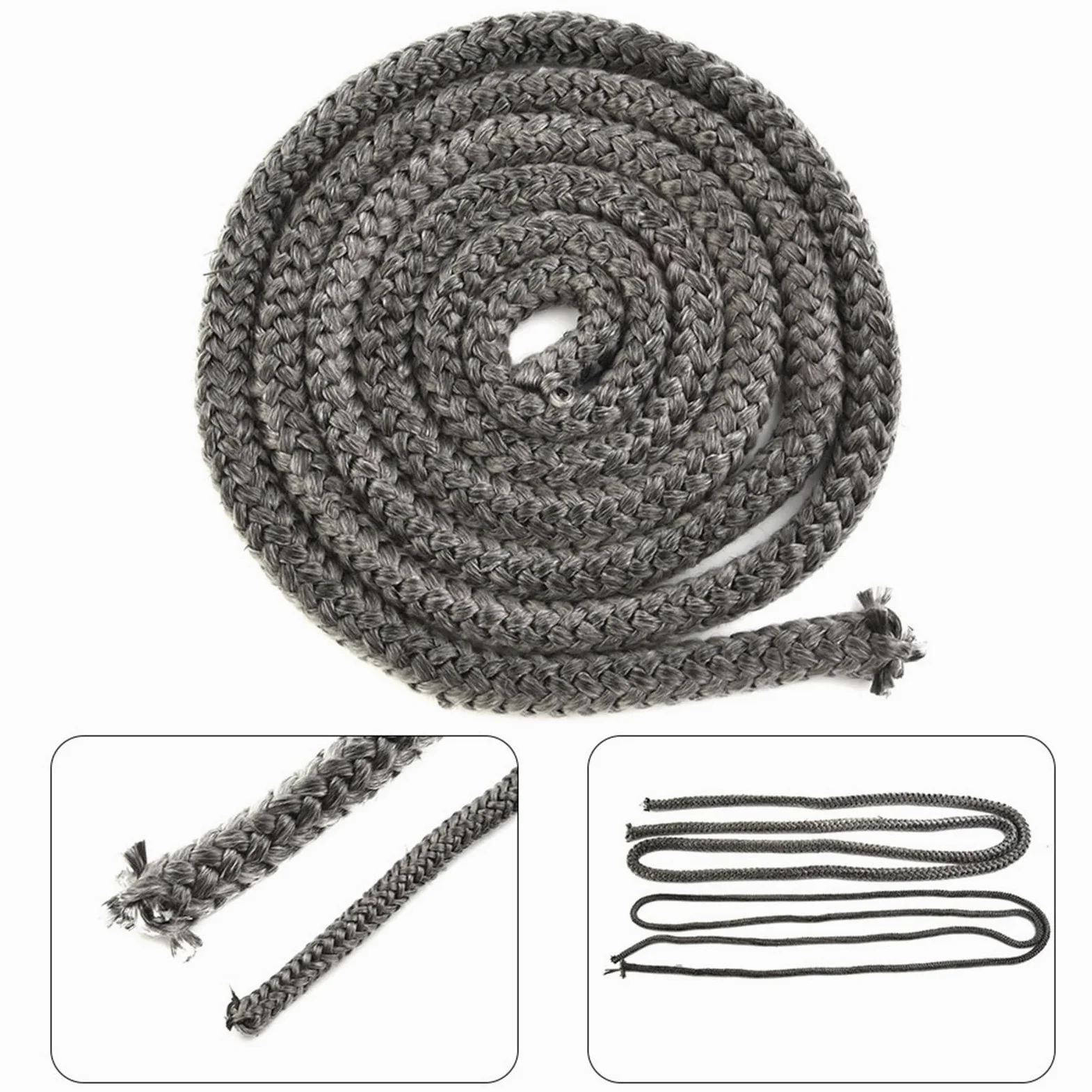 Guarnizione Porta Corda sigillante for caminetto da 10/12 mm | Cavo in fibra di vetro for porta della stufa a legna 2M(12mm)