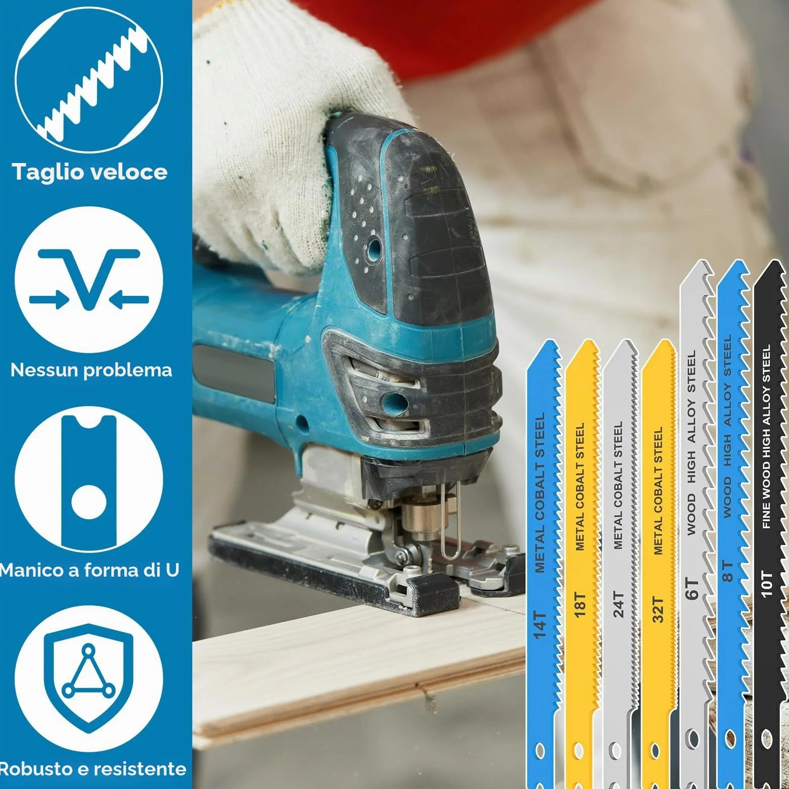 Set di 28 lame per seghetto alternativo professionale a fusto U, lame per seghetto 6TPI/8TPI/10TPI/14TPI/18TPI/24TPI/32TPI per legno, plastica e metallo, 85mm e 100mm