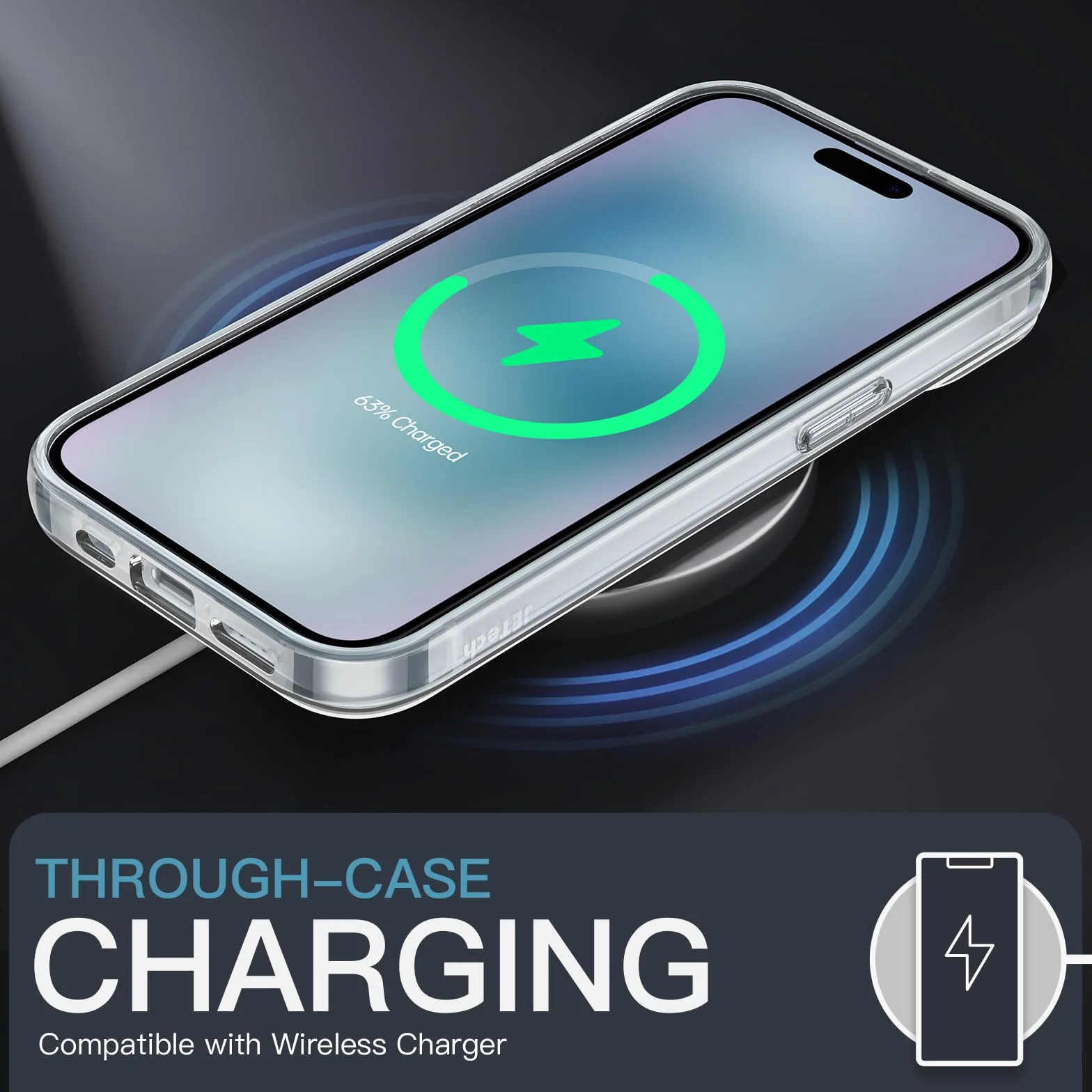 JETech Cover per iPhone 15 6,1 Pollici, Anti Ingiallimento Custodia con Antiurto, Anti-Graffio e Retro Trasparente (Trasparente)