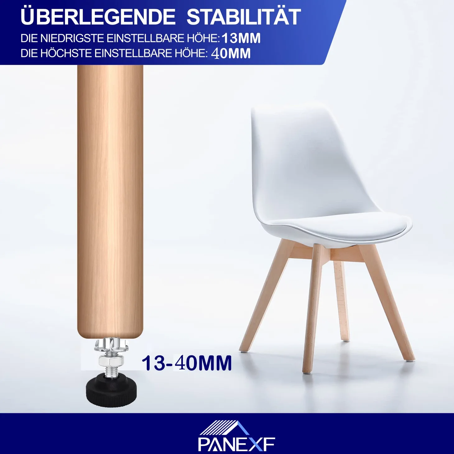 Piedino a Vite Regolabili per Mobili 8 Pz Viti M8*30mm Gambe in Metallo