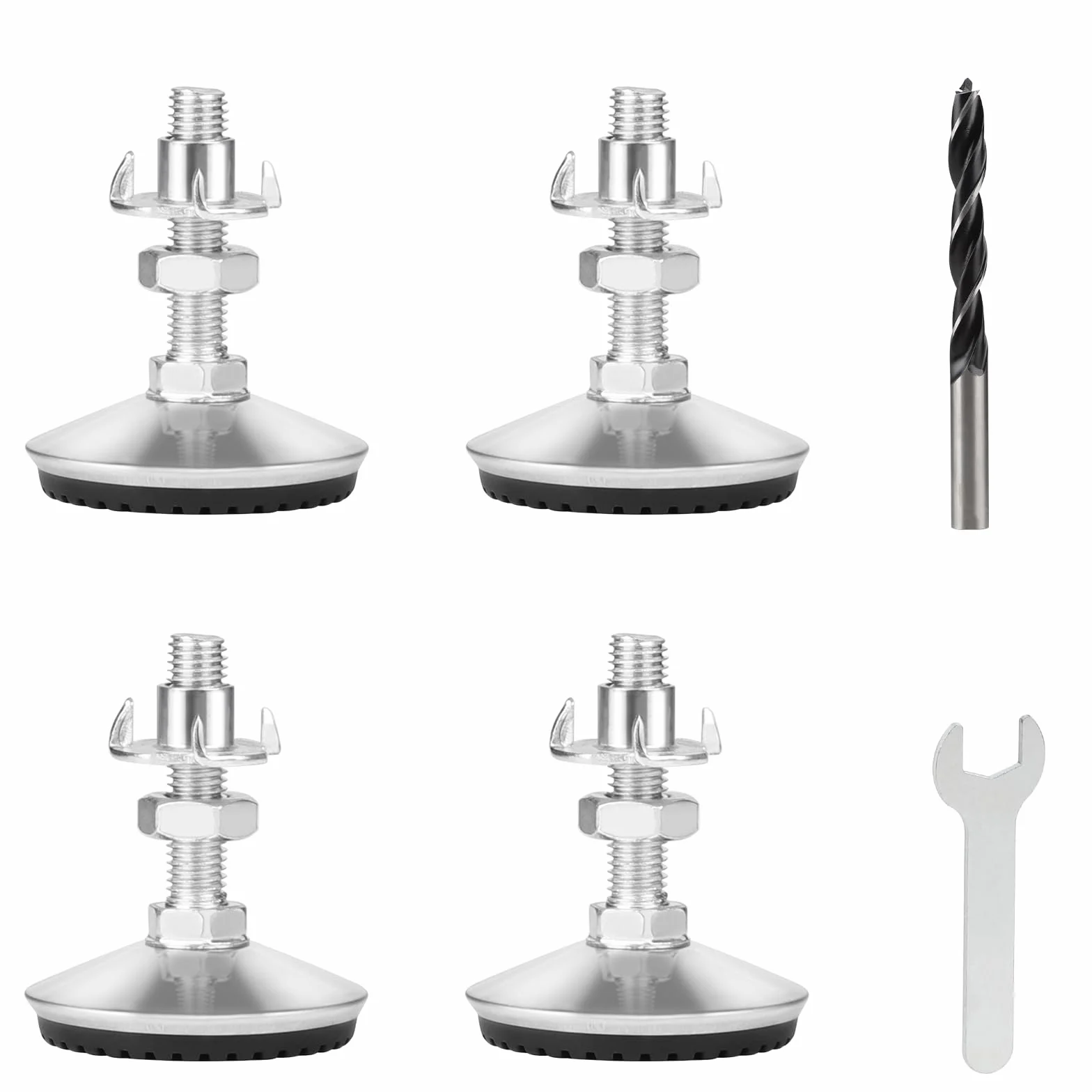 Lalago 4 Regulowane Nóżki do Mebli, Metalowe Nóżki do Stołu M10×50 mm