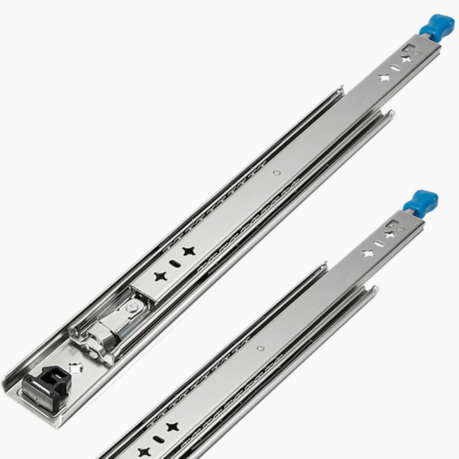 Guide per cassetti per carichi Pesanti da 300 mm a Estrazione Totale, Portata 120 kg, per Officina Industriale.