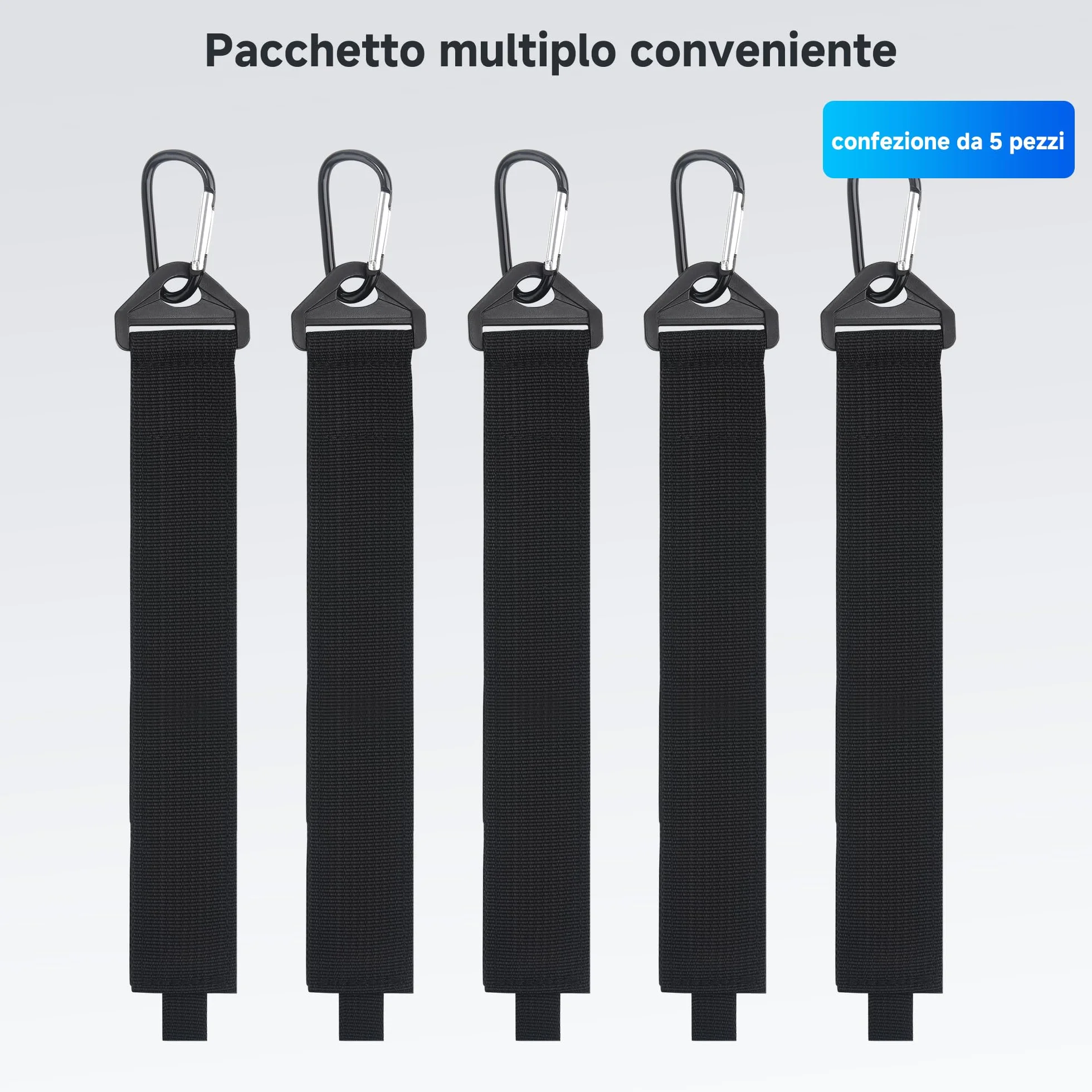 Cable Matters 5 cinghie organizzatrici per cavi di prolunga con fibbia in metallo 36 kg 40 x 3,8 cm