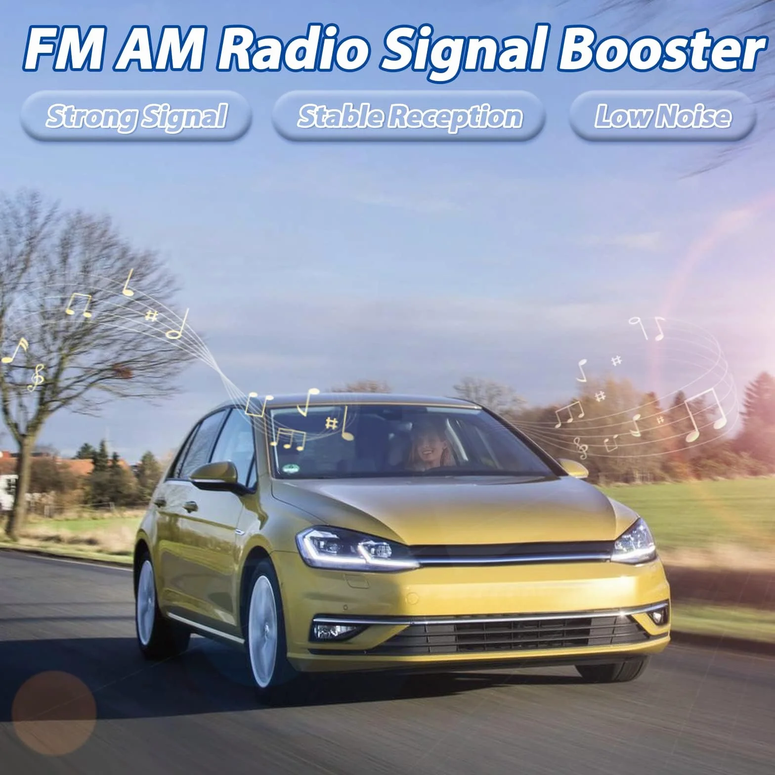 Bingfu Amplificatore Segnale Antenna Autoradio Auto, Adattatore da Doppio Maschio Fakra a Spina DIN per Volkswagen VW Golf Polo Audi BMW Unità Principale