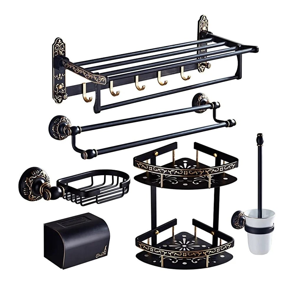 Bagno Portasciugamani Portasciugamani da Bagno Portasciugamani Alluminio Spaziale Nero Oro Portasciugamani da Bagno Set portasciugamani È così Gentile da Parte Tua