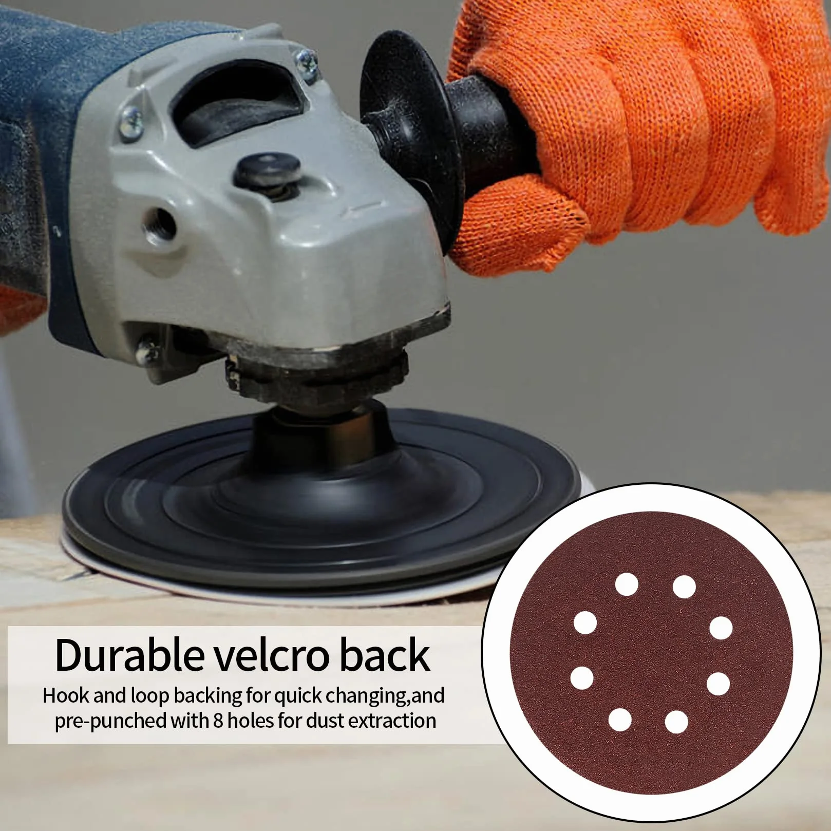 Dischi Abrasivi 125 mm Grana 40 8 Fori Rosso 30 Pezzi per Levigatrici Orbitali