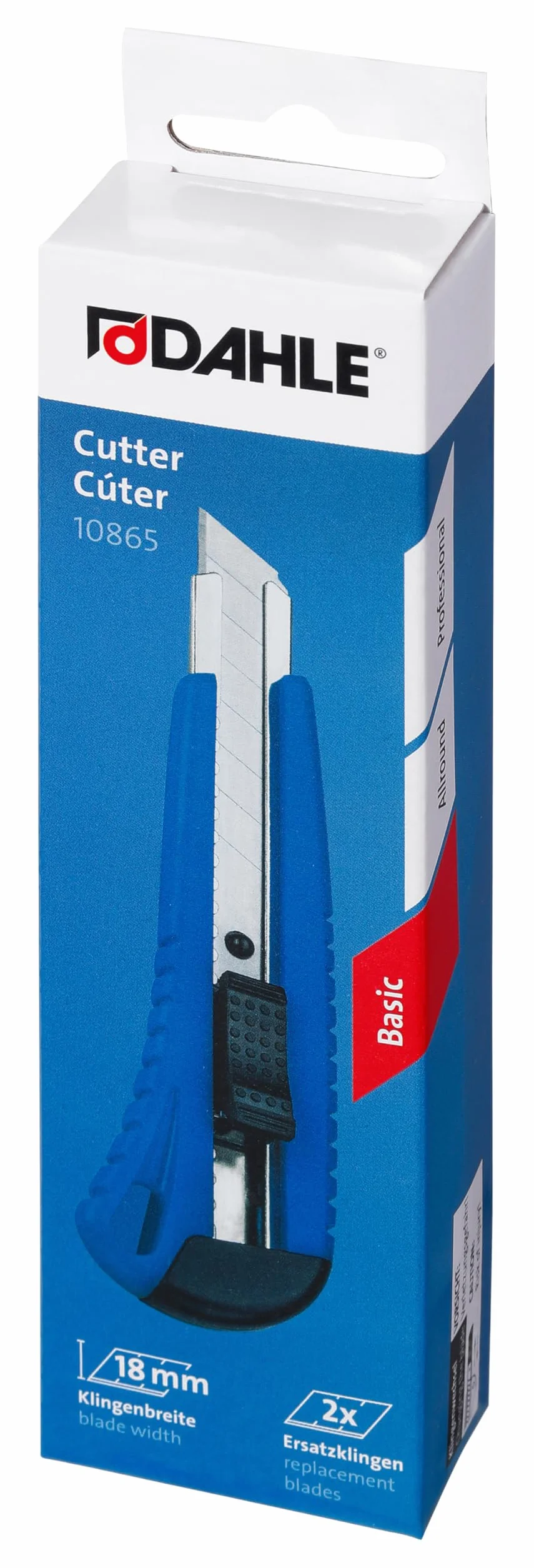 Dahle Taglierina Basic 18 mm Coltello Multiuso con 2 Lame di Ricambio Blu