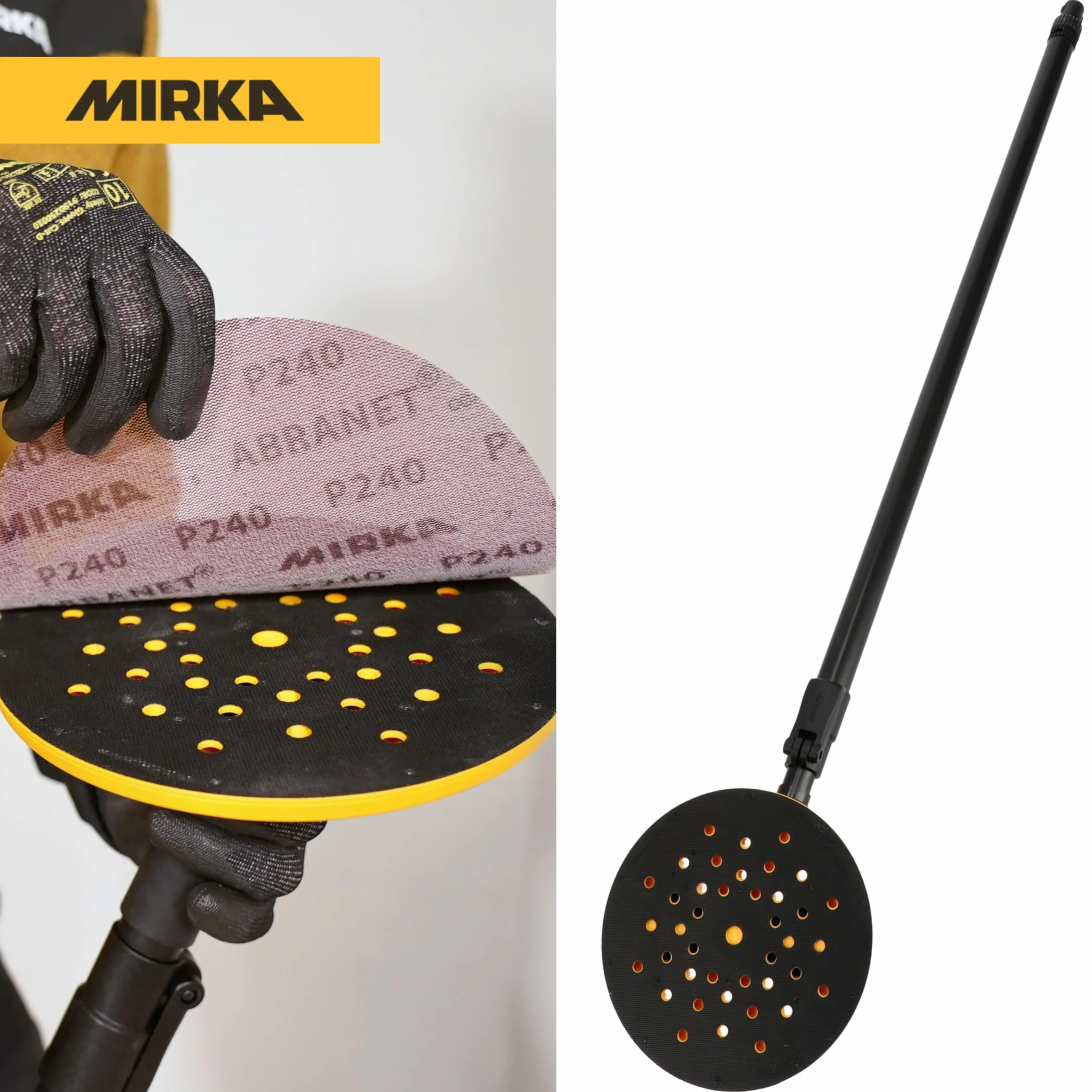 Mirka DecoSander levigatrice senza polvere 80x230mm Ø225mm tampone levigatura asta telescopica