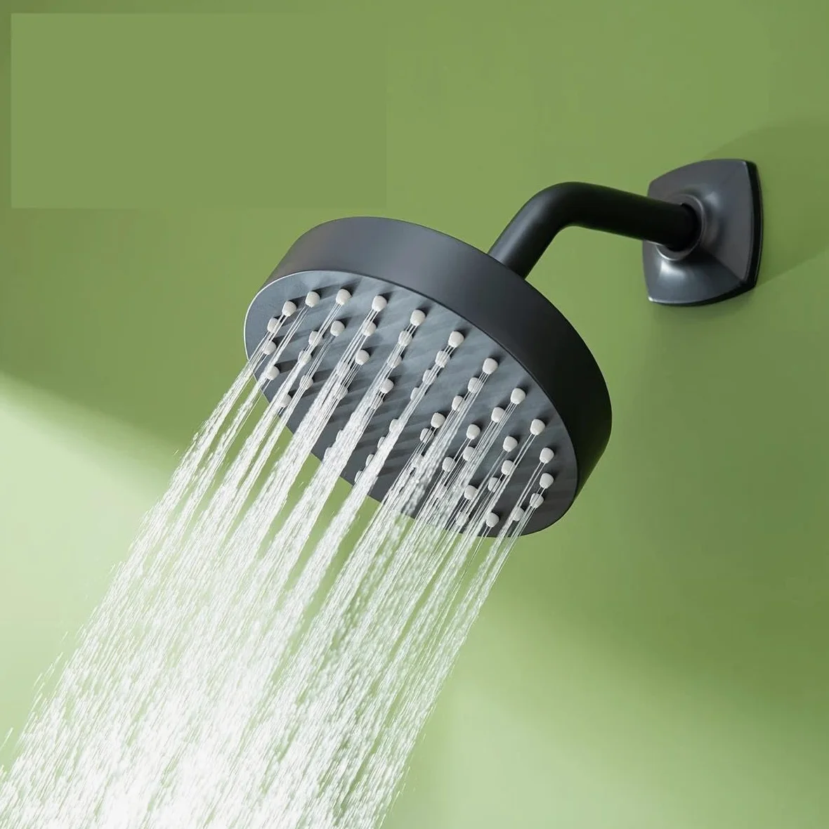 Soffione doccia ad alta pressione in acciaio inossidabile massiccio, rubinetto per doccia a pioggia nero opaco per bagno(Brushed yellow)