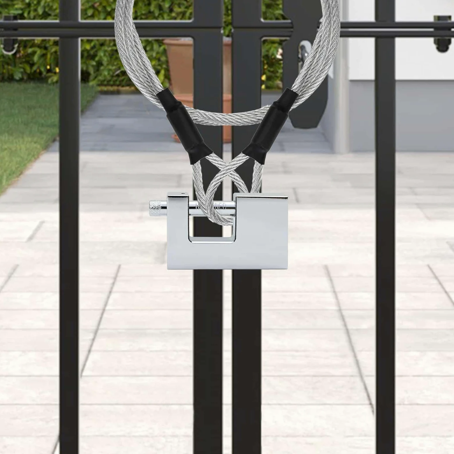 Set di 6 lucchetti in acciaio resistente, soluzione di sicurezza per cancelli, porte e armadi, 8,7 x 1,9 x 5,5 cm