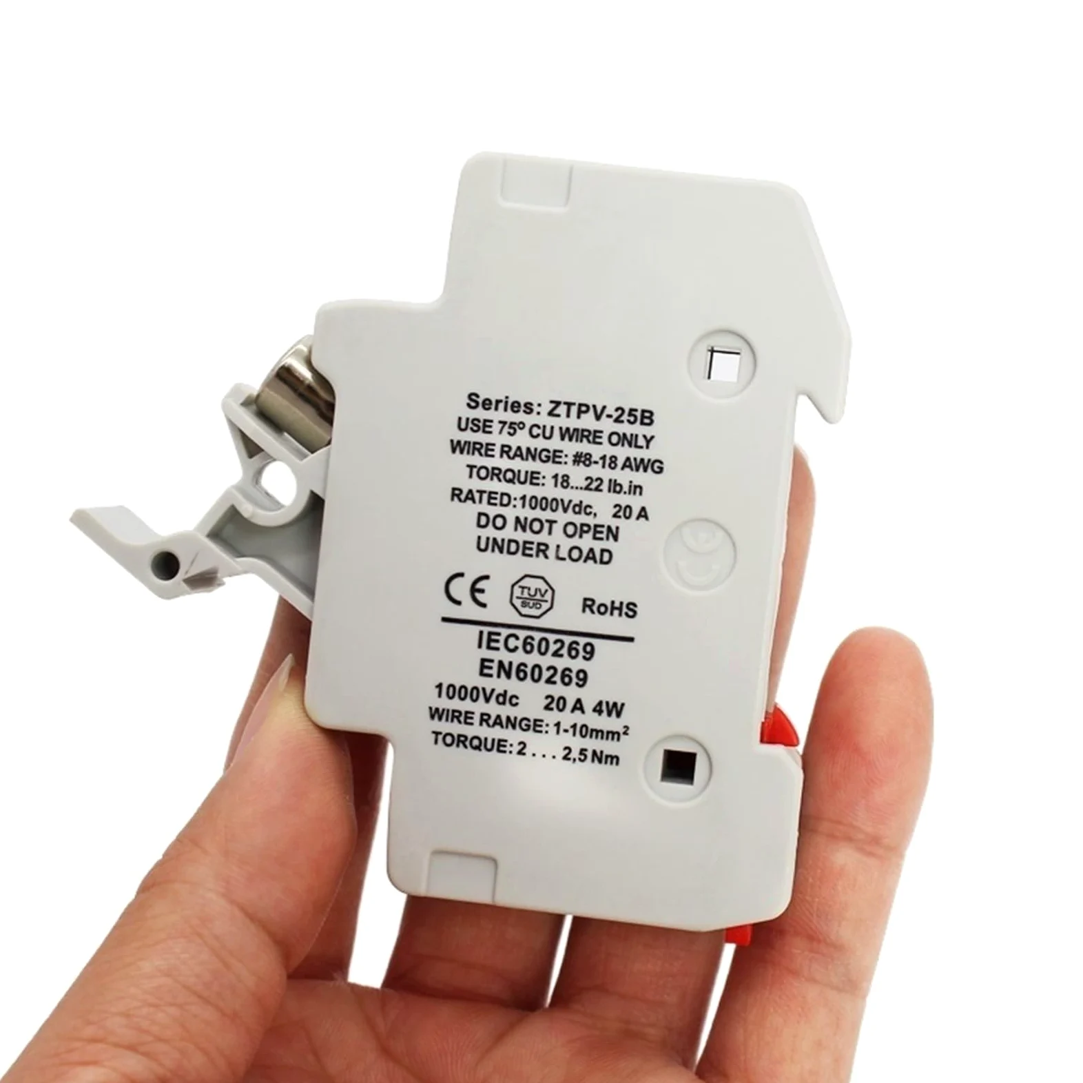 5 Set Fusibile fotovoltaico Solare ad Alta Tensione 1000VDC Fusibile 10x38 GPV con portafusibile