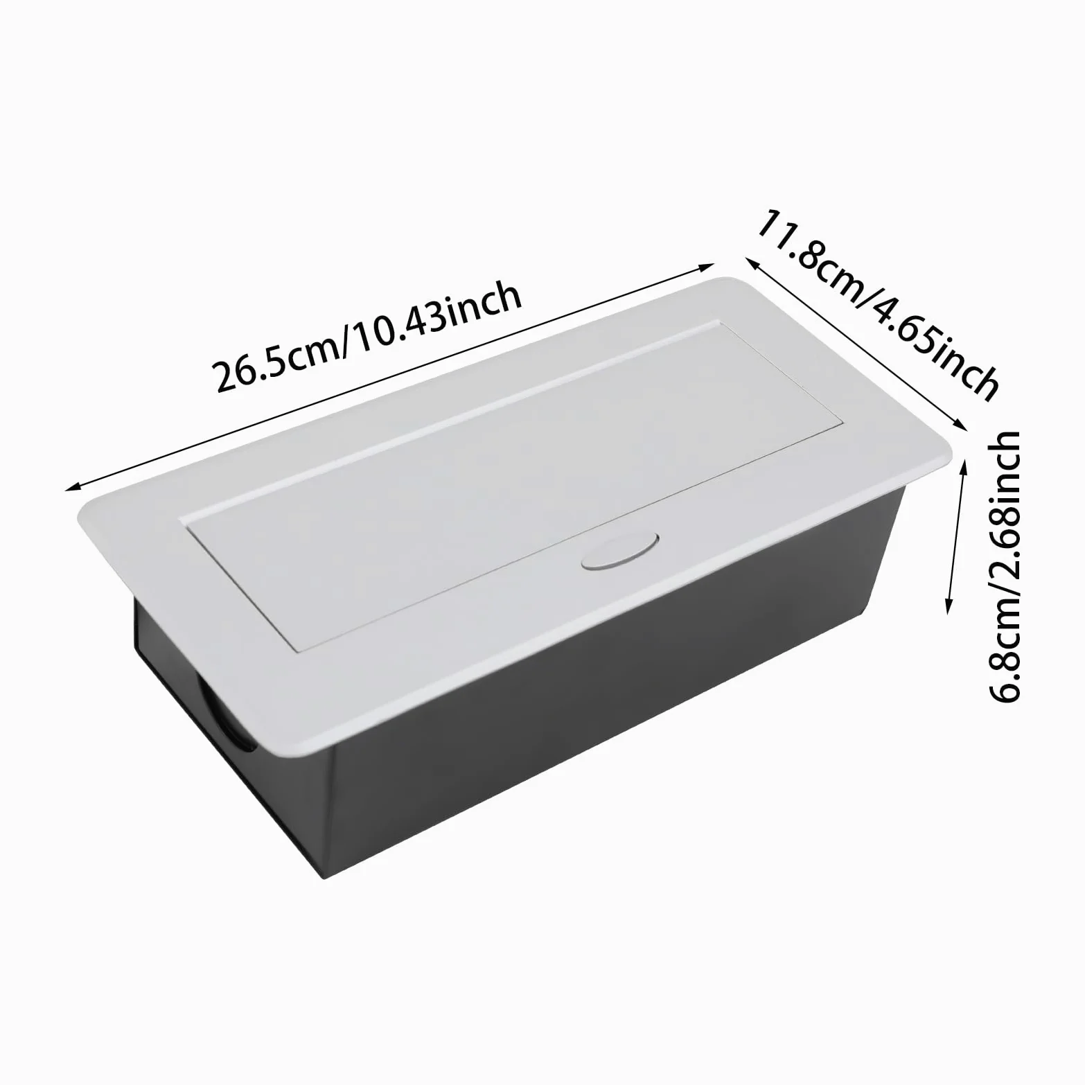 Ciabatta elettrica a scomparsa, 2 prese AC 250 V, 16 A, con USB A e USB C, 5 V, 2,1 A, presa da tavolo, da incasso, 2500 W, per ufficio, cucina, studio, argento