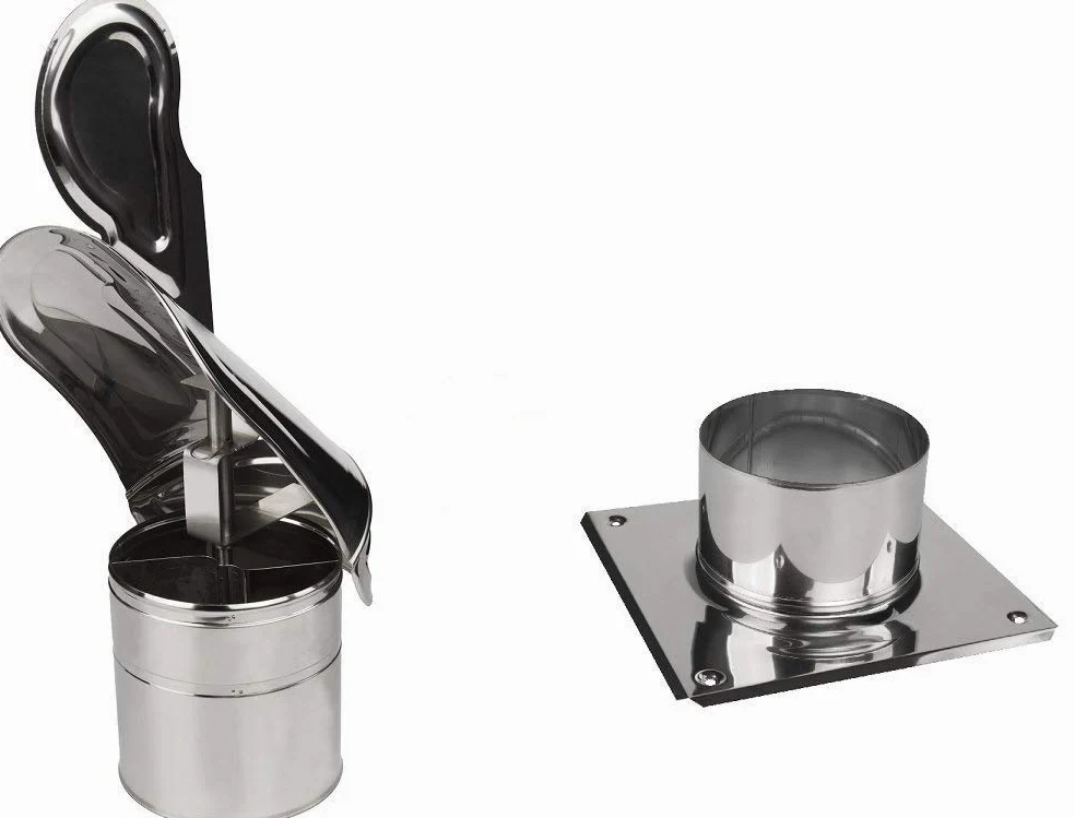 Inserto per camino SWING Ø 80-350 mm in acciaio inox con piastra di base