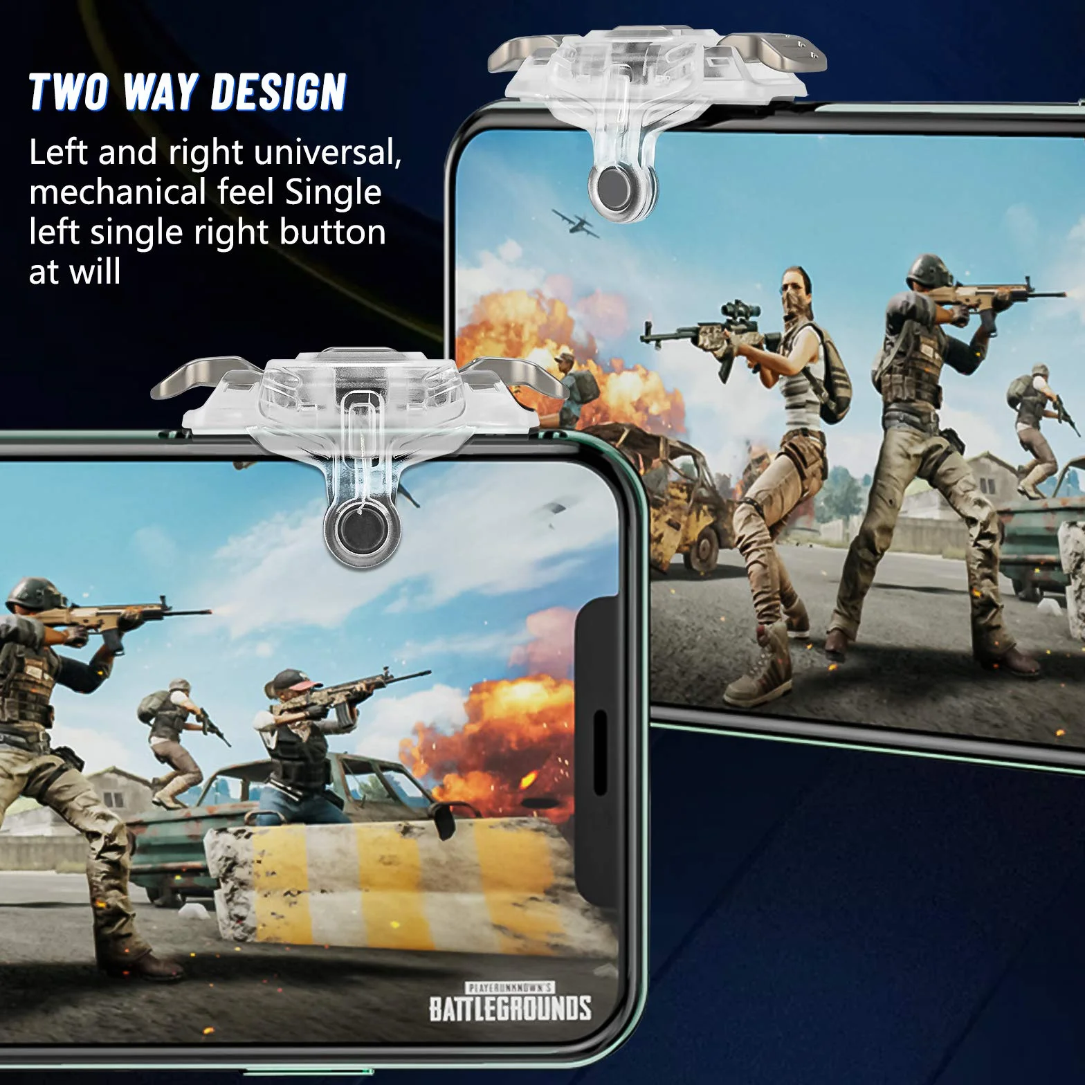 Newseego PUBG Mobile Trigger Controller,Versione Aggiornata PUBG Gaming Mobile Trigger,Pulsanti Chiave per Sparatutto a Fuoco Sensibile Trigger per PUBG/Re Della Gloria per IOS&Android-Trasparente