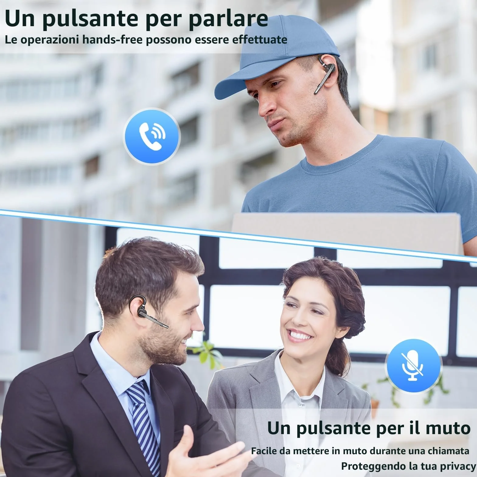 New Bee V5.1 Auricolare Bluetooth Singolo 72Hs Tempo di Gioco Auricolari Mono Bluetooth con Doppio Microfono CVC8.0 per Lavoro Ufficio (1 pezzo)