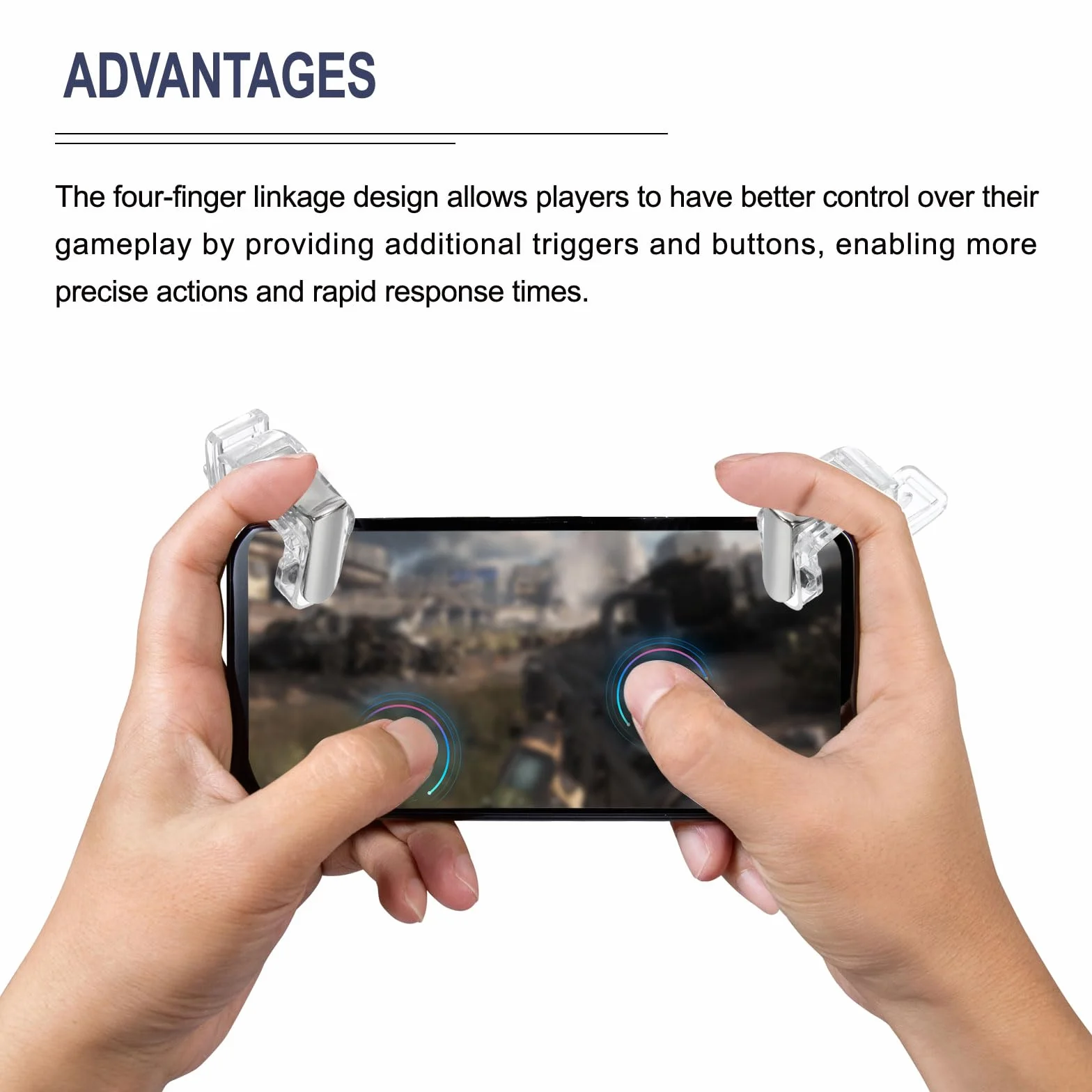 QUARKZMAN Gioco Grilletto Mobile Gioco Controller 1 Accoppia Fuoco Tasti Lega Pulsante Trasparente per 4.7-6.5" Cellulare Telefono