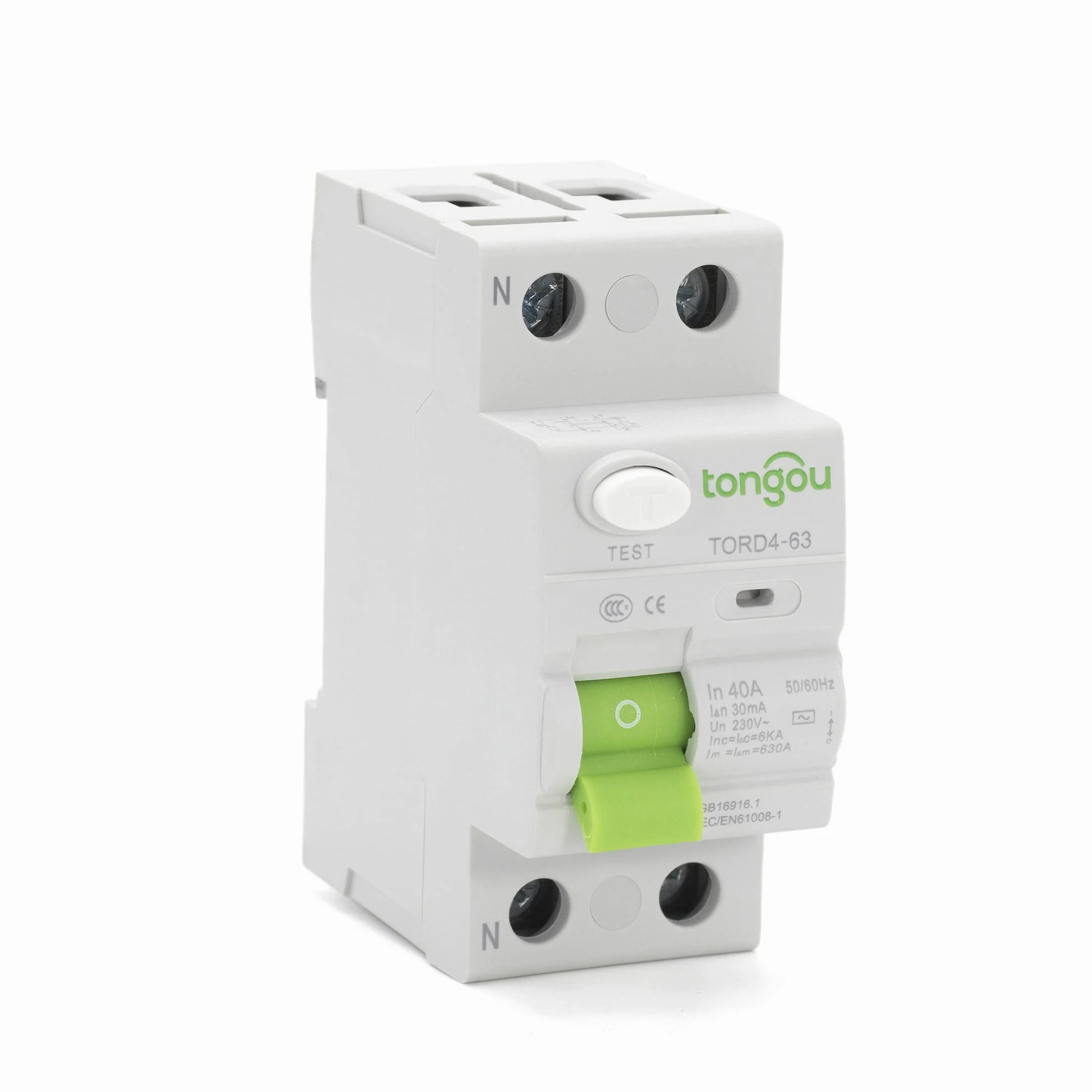 Interruttore Magnetotermico Differenziale Interruttore Differenziale RCCB 2P 16A-63A 230V 6KA, Salvavita Elettromeccanico 10-100mA(2 Pole 300mA,25A)
