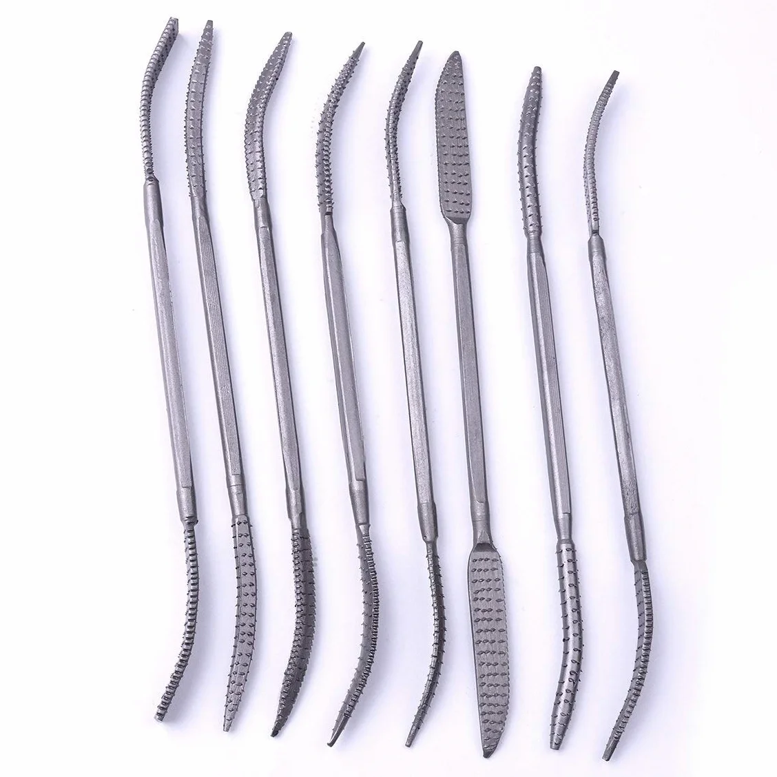 8 PZ 5.5 X 200mm Doppia Estremità Riffler Legno Rasp File Set Lavorazione Del Legno Intaglio Rasatura Rasatura Utensili