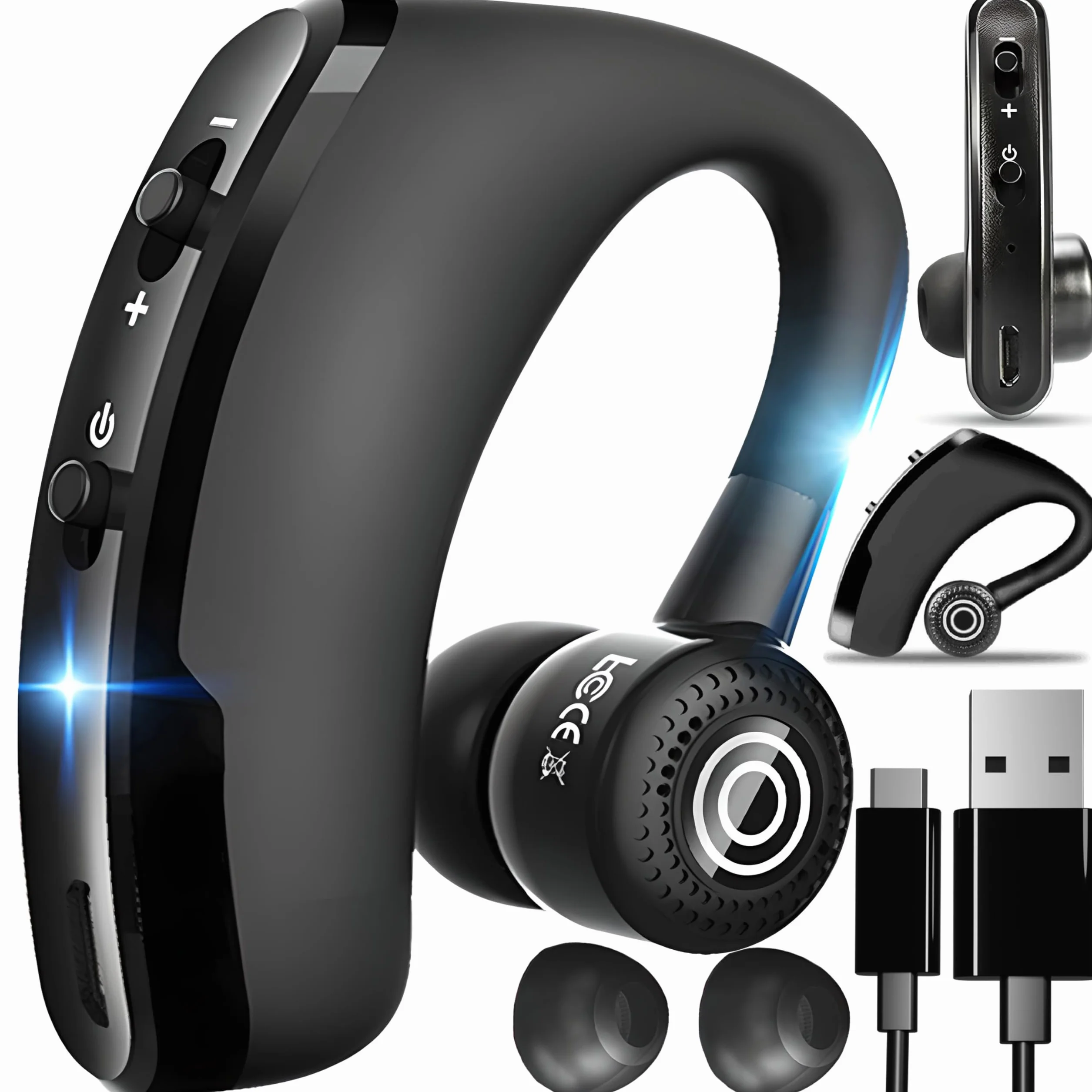 Retoo Auricolare Bluetooth con microfono, auricolare wireless Bluetooth 4.1 vivavoce in orecchio compatibile con OS, Android, ultra leggero in-ear auricolare wireless