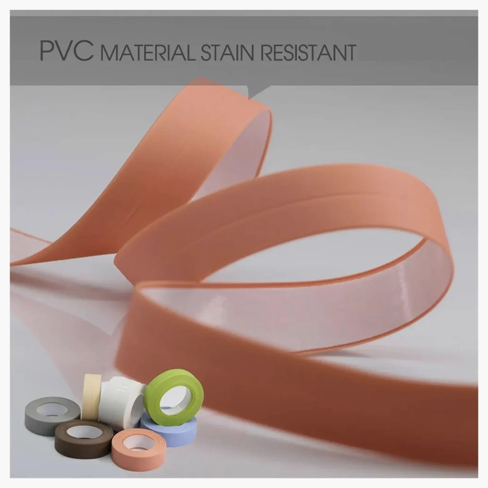 Nastro sigillante, Nastro Autoadesivo in PVC da 2 Rotoli for Adesivo Parete for Bagno di casa Bordo lavandino WC(Gray,3.2Mx36mm)