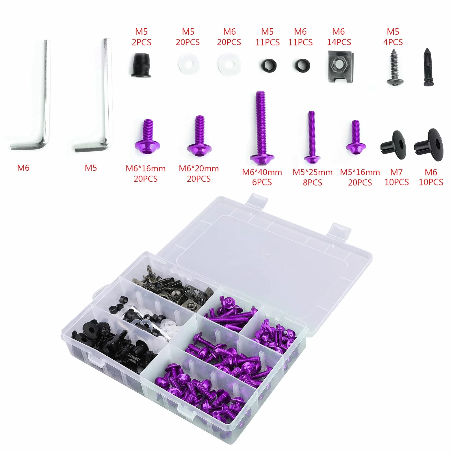 Topteng Kit Viti Carenatura Yamaha YZF R6 R1 R25 R125 R3 T-Max MT XJR Viola