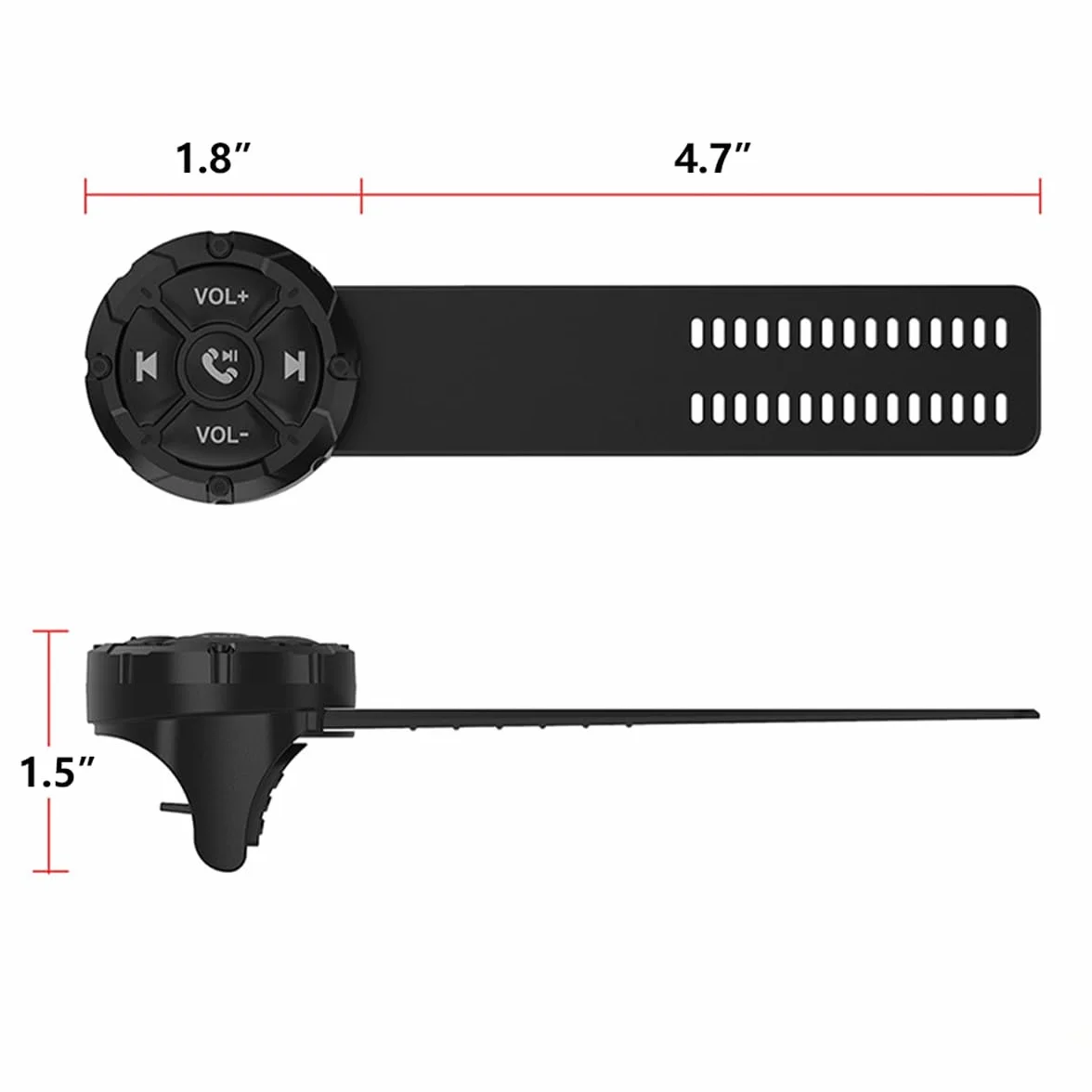 Tipo di cinturino Pulsante telecomando wireless per volante Pulsante multimediale universale impermeabile IP67 con pulsanti luminosi Bluetooth 5.3 compatibile per auto moto iOS e Android 4.0+