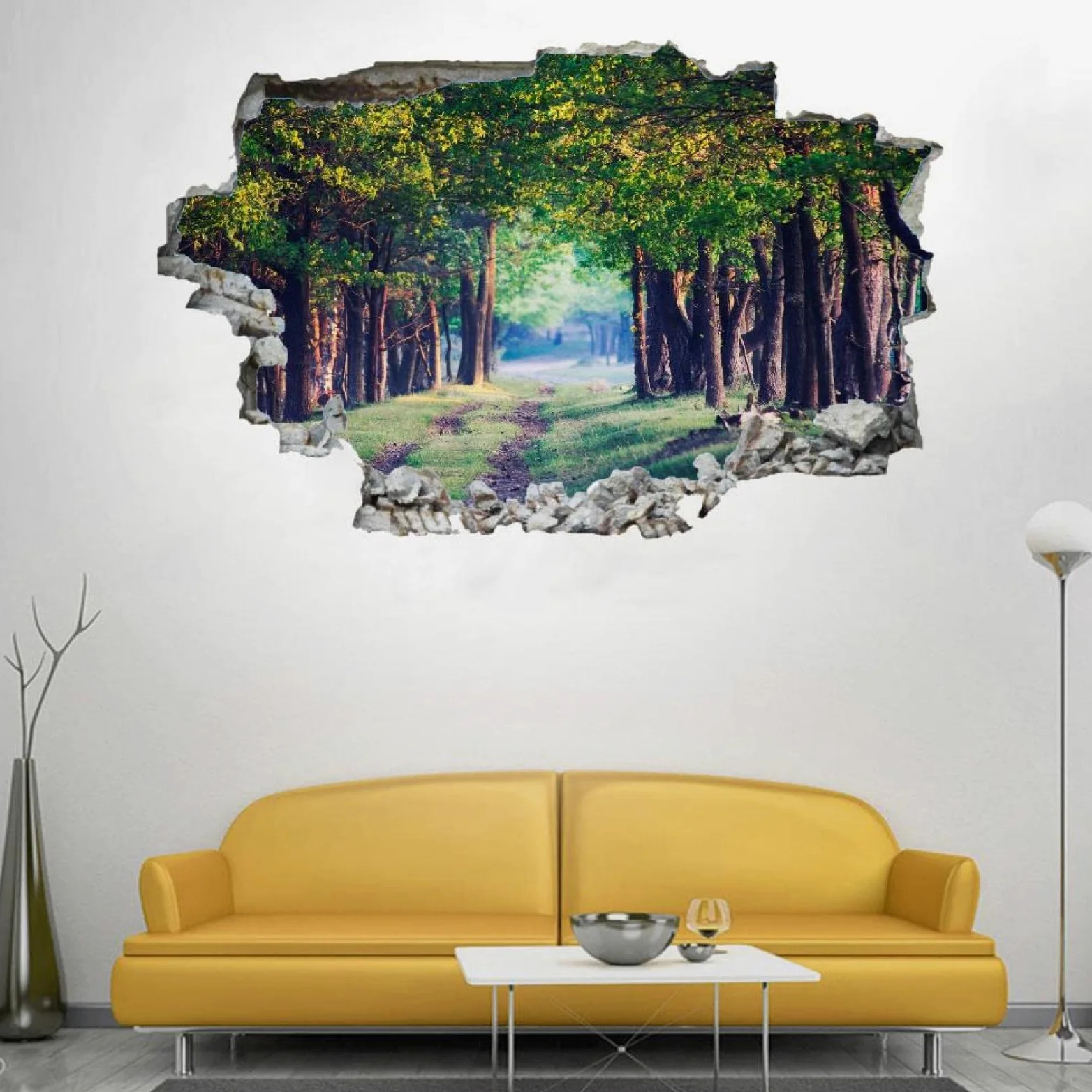 Foresta Adesivi da Parete 3D Piante Decorazioni Parete Stickers Murali Soggiorno Asilo Nido Camera da Letto per Bambini 80x120cm