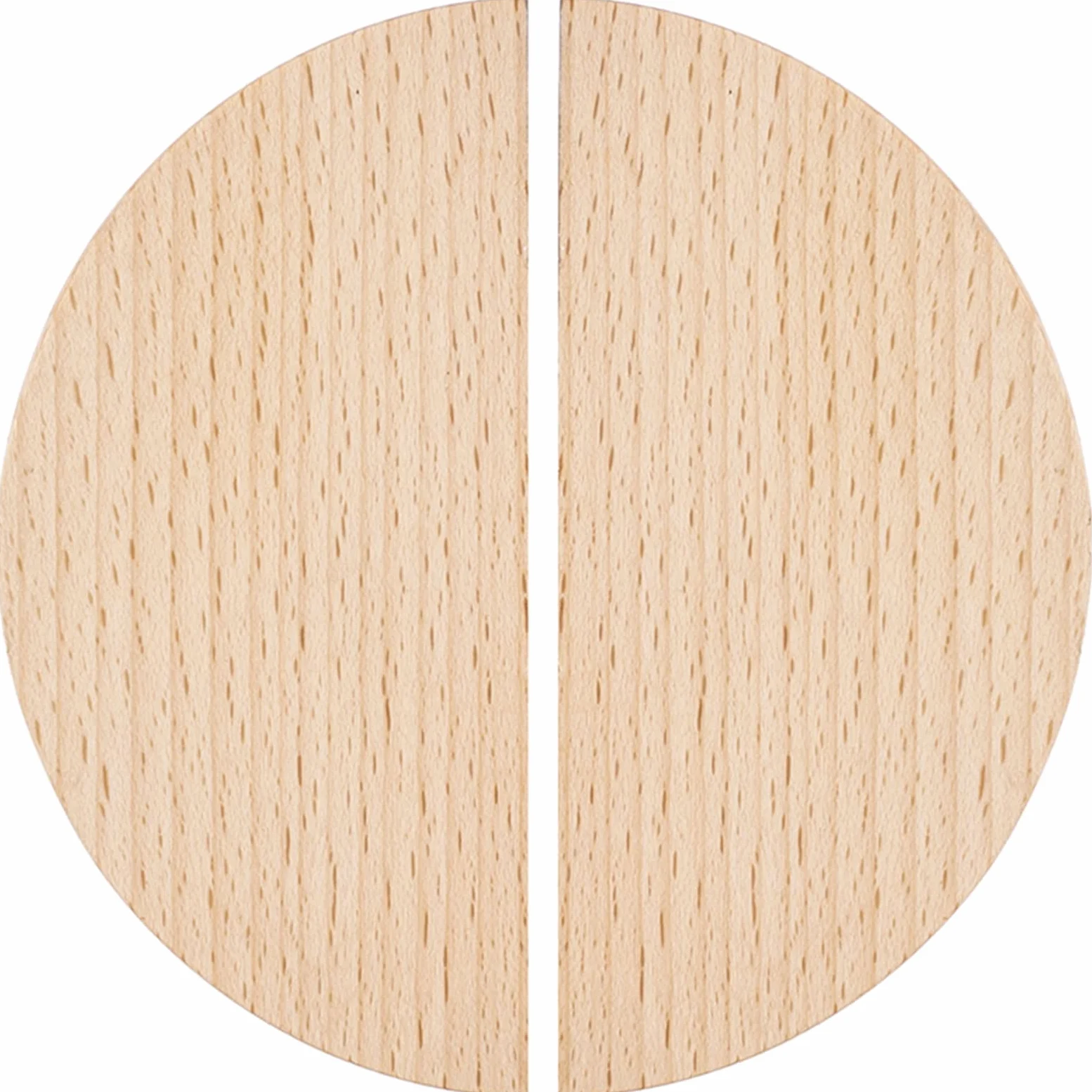 Pomello in legno a forma di semicerchio per cassetti, maniglie per mobili in noce, ferramenta per mobili semplici, 1 pezzo (W 0337 64 mm frassino)