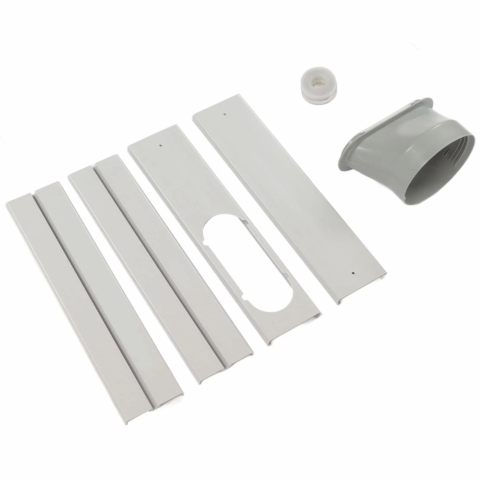 Kit Finestra per Condizionatore Portatile Regolabile 43-140cm con Adattatore 130mm PVC Include 4 Deflettori Viti e Striscia Fissa