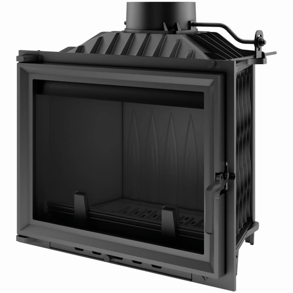 KRATKI ANTEK Camino a legna in ghisa 10kW Ø 150 - stufa a legna Classe energetica A - ECODESIGN, Efficienza termica 76% - Gamma di potenza 4,5-13kW - cestino della cenere & regolazione dell’aria