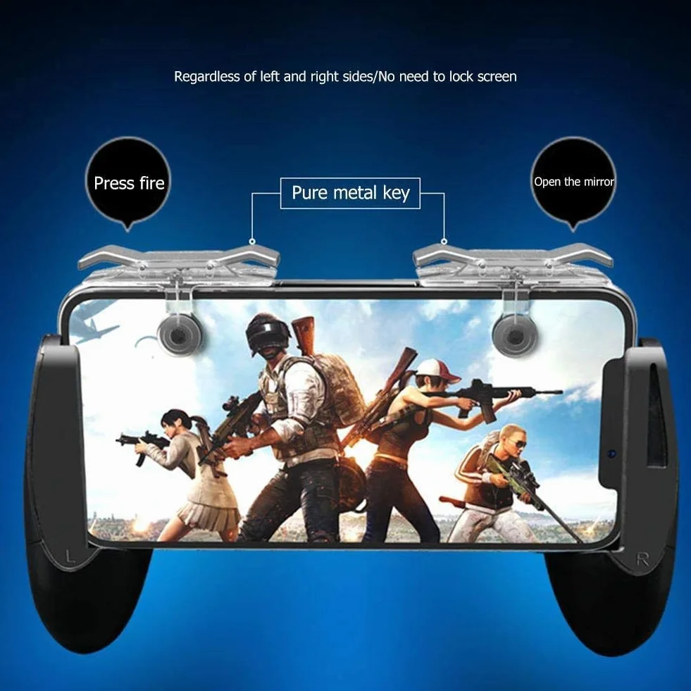 Trigger Controller Joystick per Smartphone – Coppia Pulsanti L1 R1 per Giochi Mobile FPS – Grilletti Sensibili per PUBG COD Fortnite – Accessorio Gaming Touch Screen per Android iOS – Controllo Precis