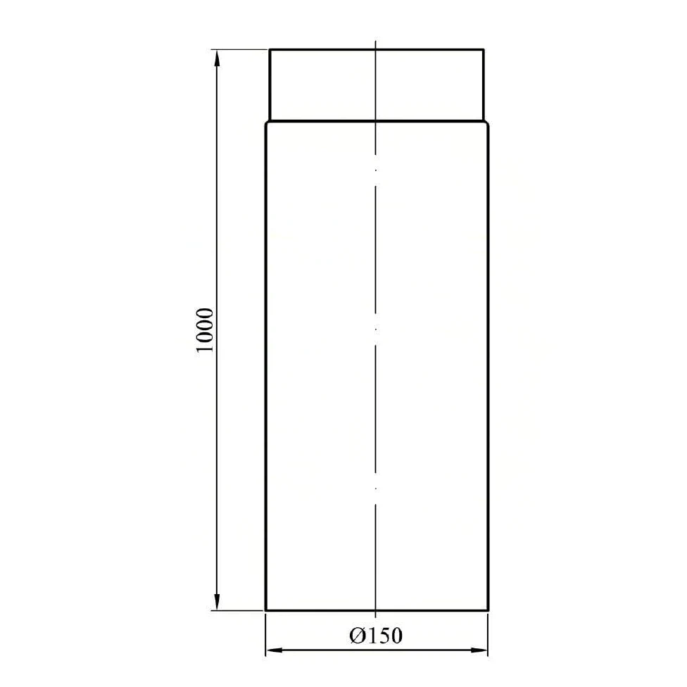 Kamino-Flam 331820 Tubo Camino, Nero, 15x0.2x100 cm