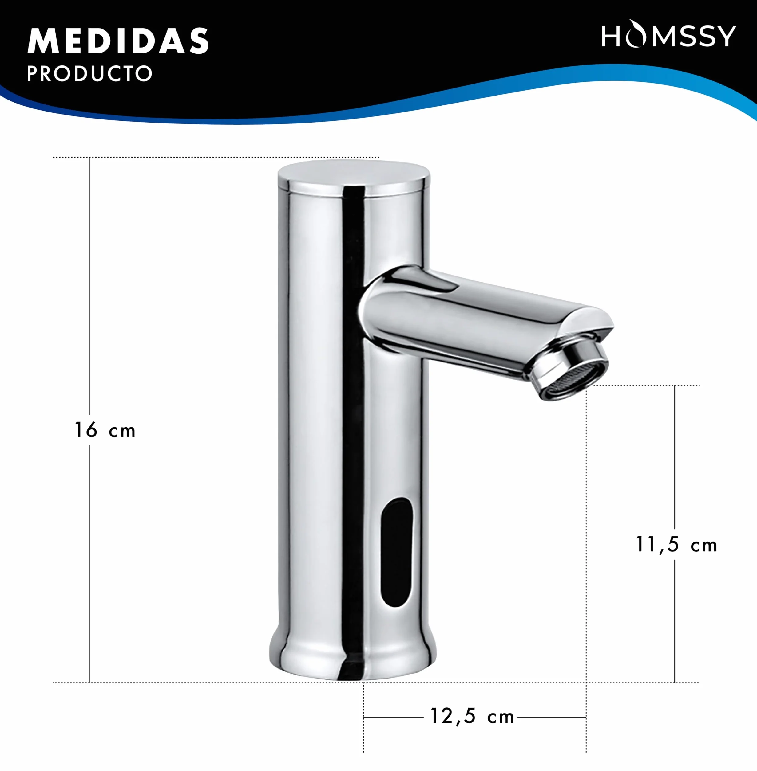 Rubinetto elettronico basso con sensore a infrarossi senza contatto 2 acque premiscelatore regolabile calda fredda ottone cromato per lavabo bagno
