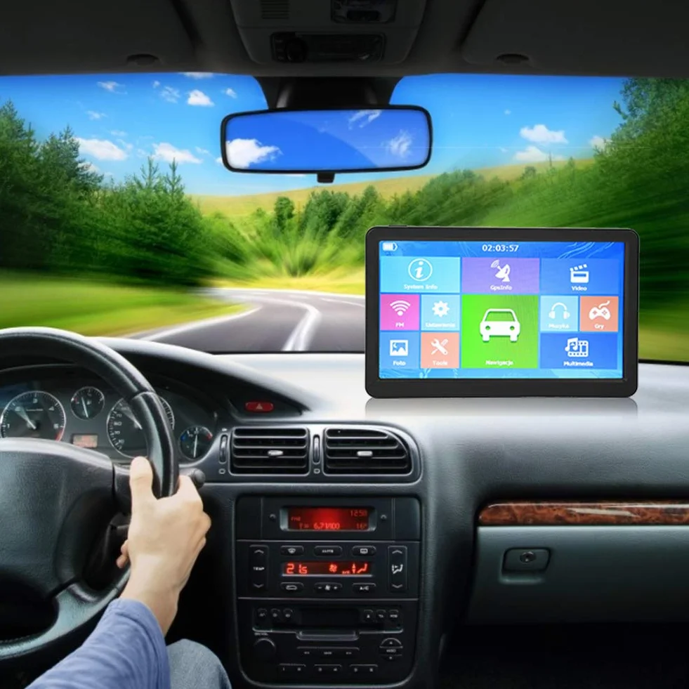 Navigatore GPS per camion per auto Navigatore per auto 9 pollici 8G 256M Radio FM di navigazione GPS con navigazione vocale, Avviso autovelox, Aggiornamento mappe