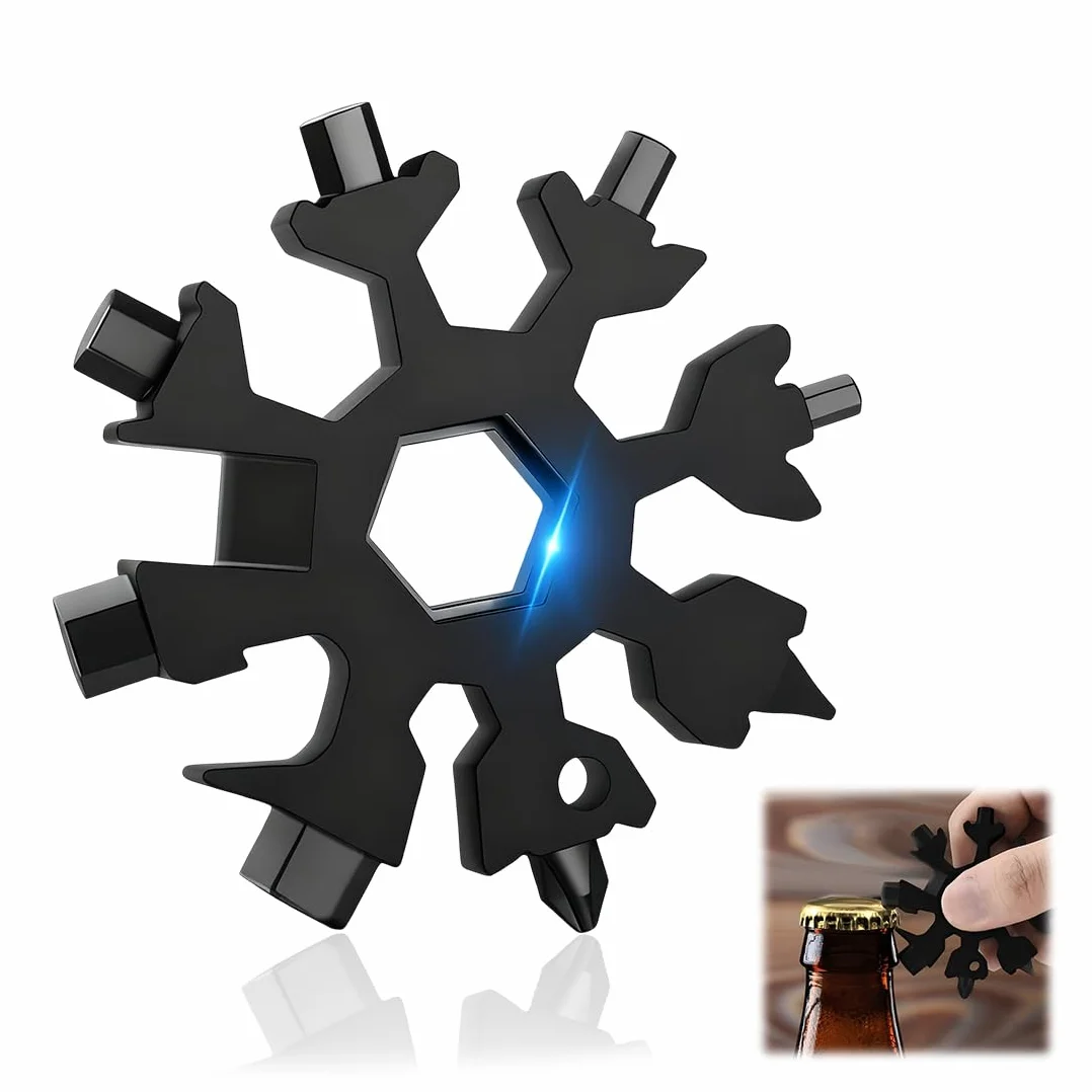18-In-1 Multi-Tool Snowflake, Portatile Acciaio Attrezzo Campeggio Avventura