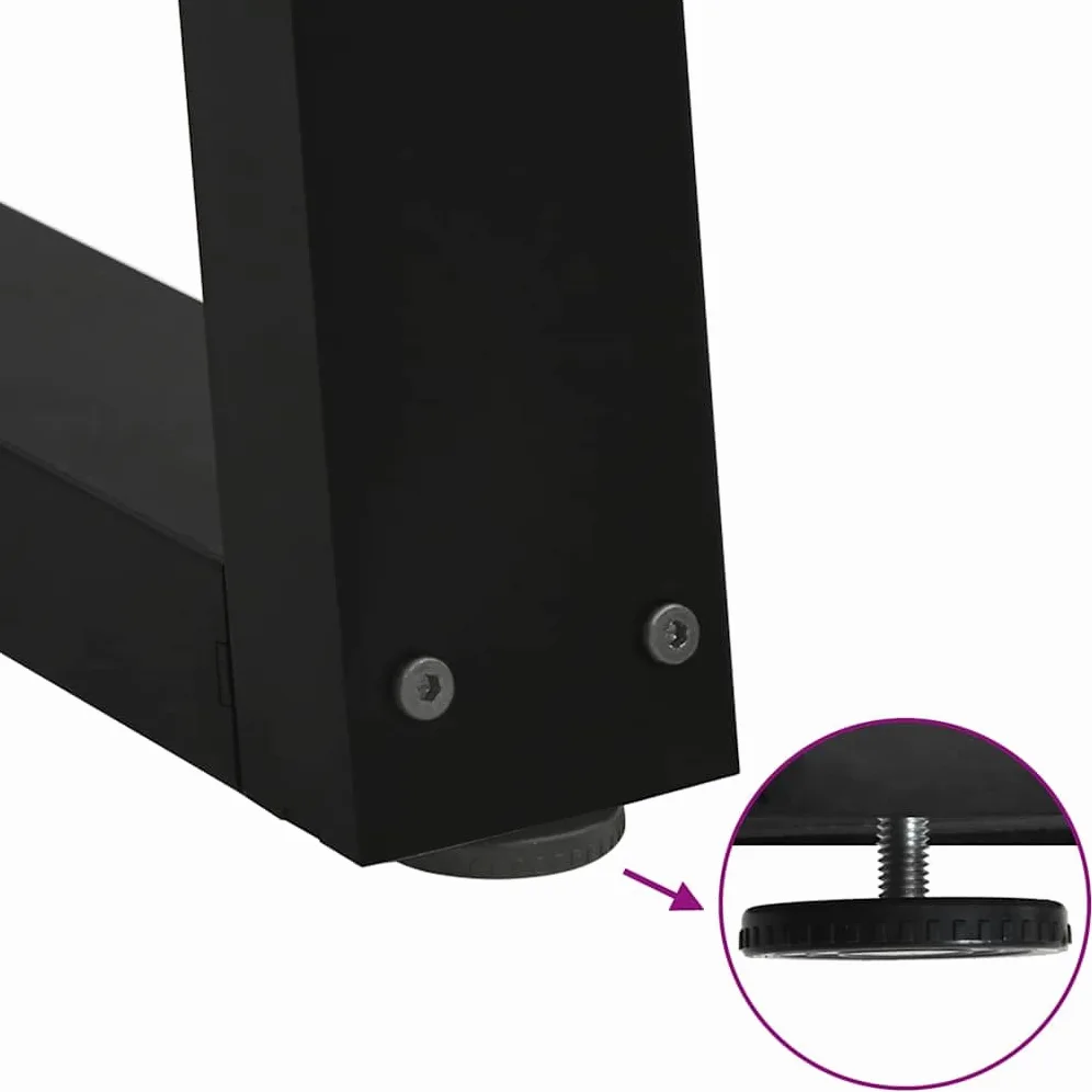 vidaXL Gambe per tavolo da pranzo a forma di V 2 pz nere 60x(72-73,3) cm in acciaio