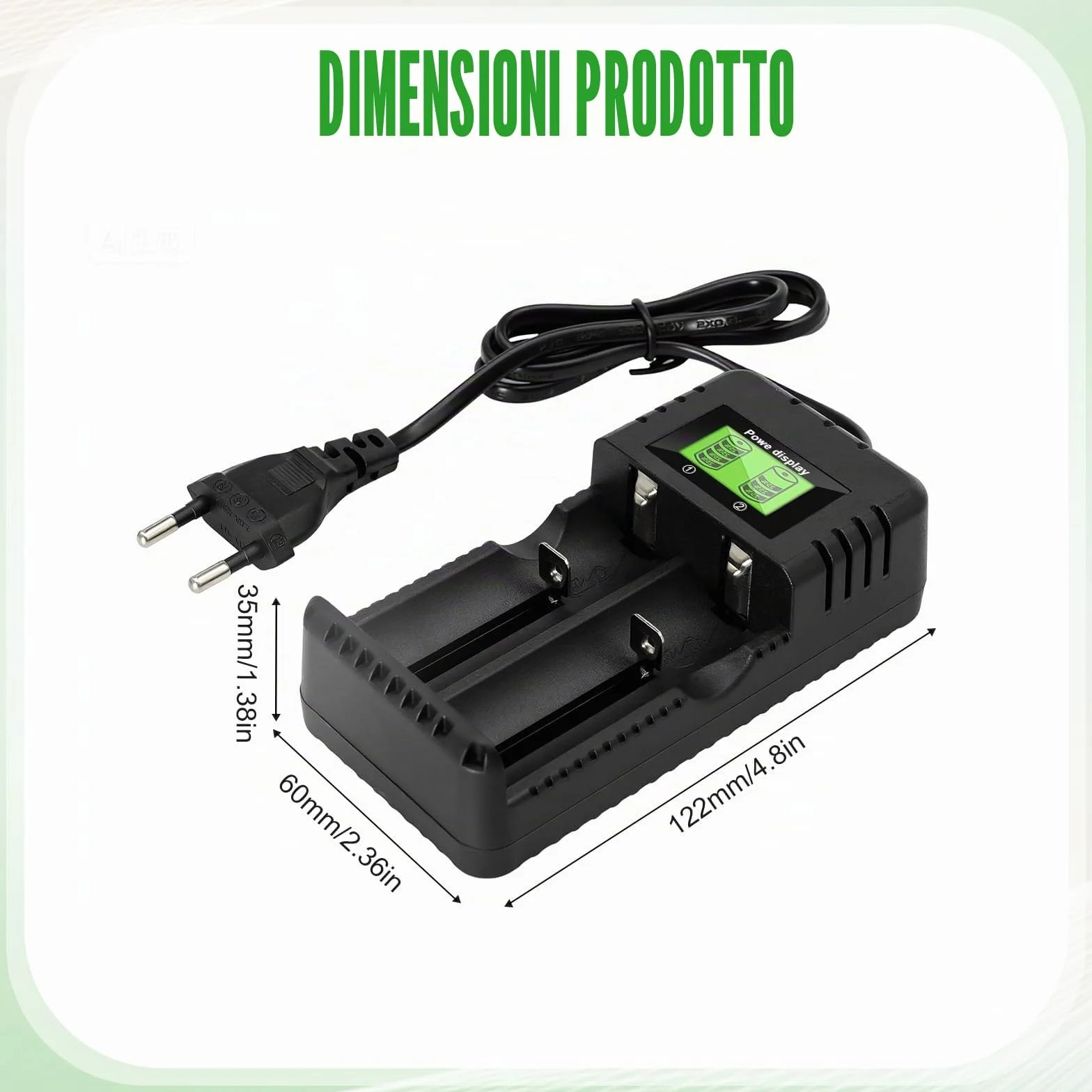 Caricatore per batteria 18650, caricabatterie intelligente agli ioni di litio con display LCD: caricatore rapido 2 in 1 per batterie da 3,7V - compatibile universalmente con 26650, 18650