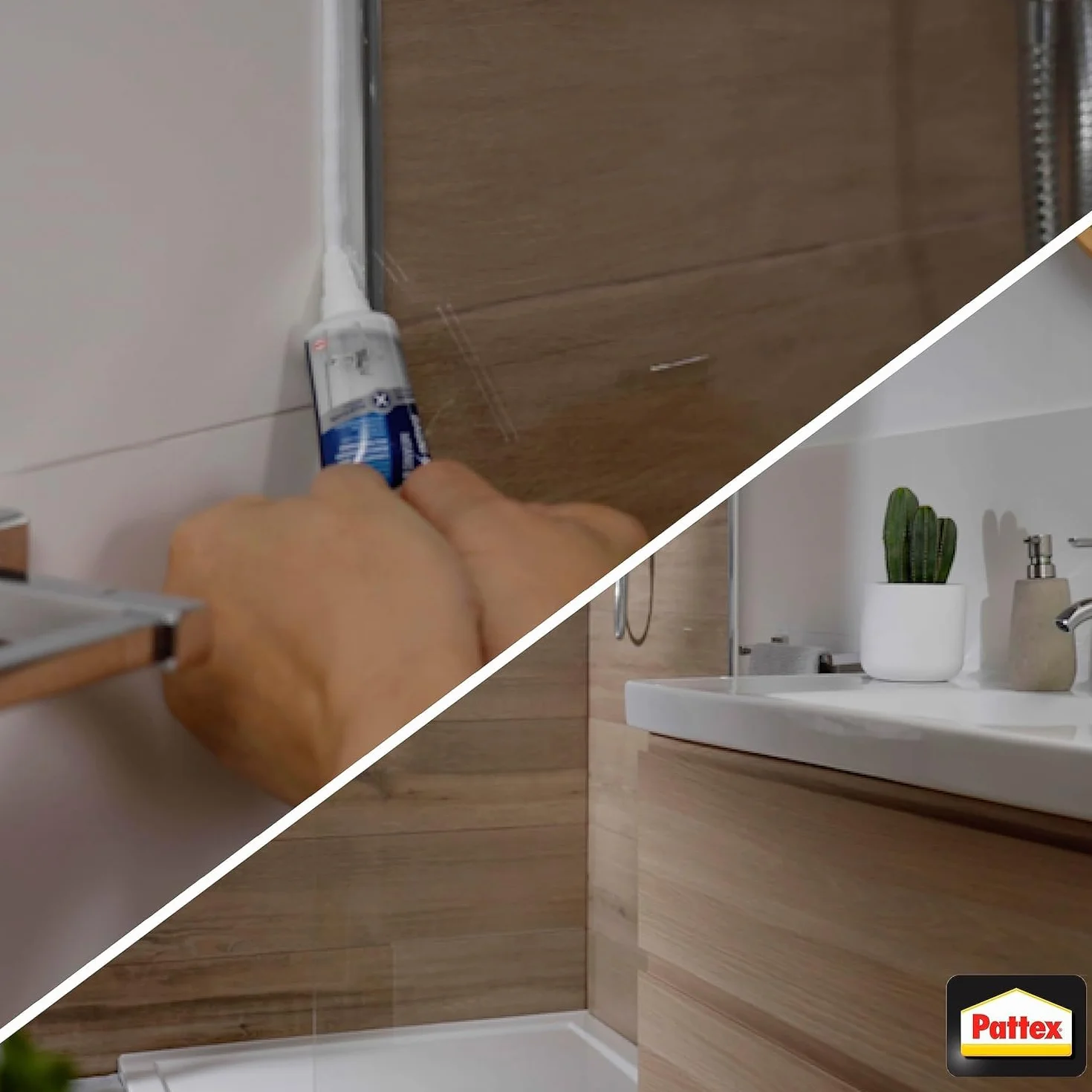 PATTEX Sigillante Bianco Bagni&Cucine 3x Protection Silicone Antimuffa Impermeabile 50 ml